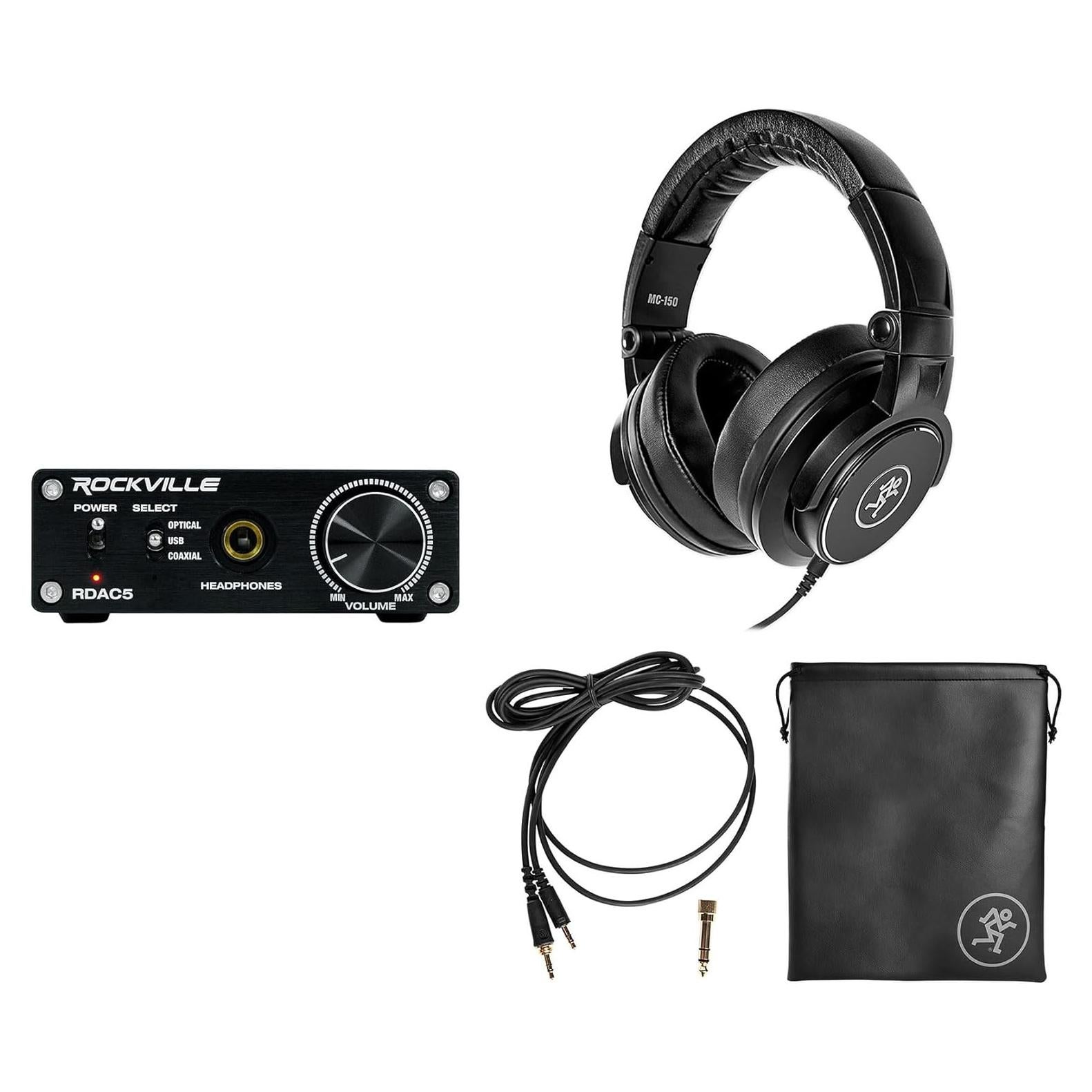 Auriculares de Estudio Mackie MC-150 + DAC Rockville RDAC5B