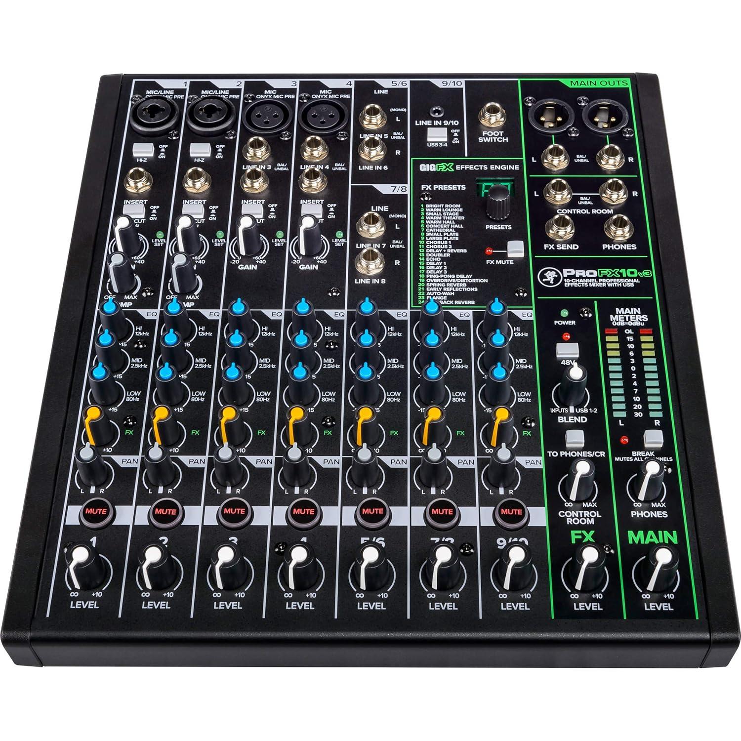 Mackie ProFX10v3 Mezclador Analógico 10 Canales USB con FX