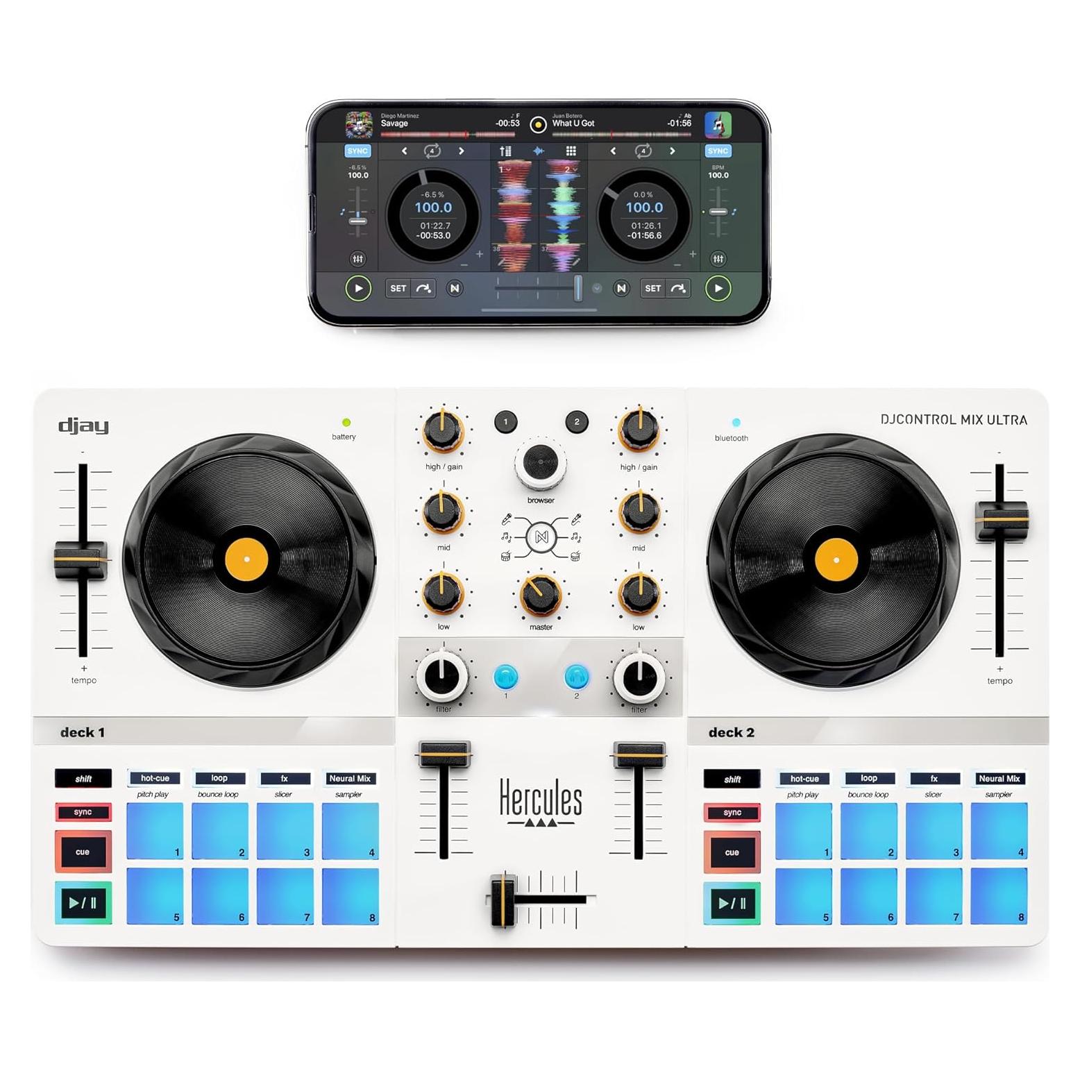 Controlador DJ Hercules Mix Ultra - Inalámbrico para Smartphones