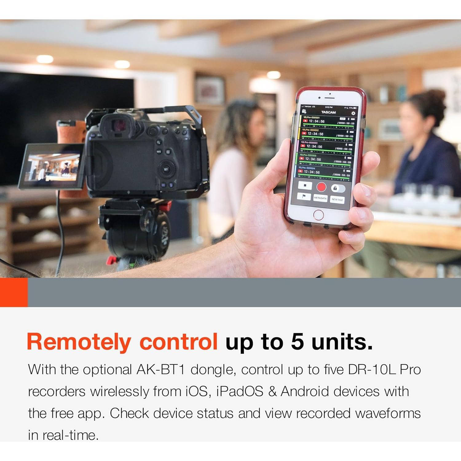 Grabadora de Campo TASCAM DR-10L Pro con Micrófono Lavalier