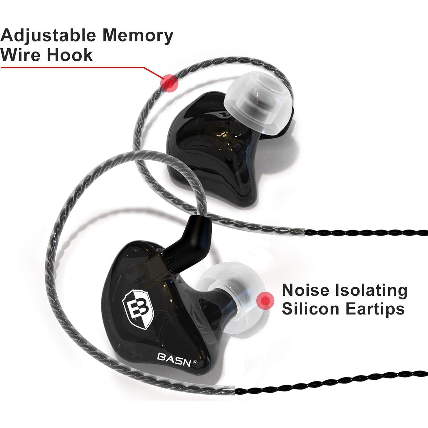 Auriculares Intrauditivos BASN Bsinger BC100 Negro - Aislamiento Sonoro