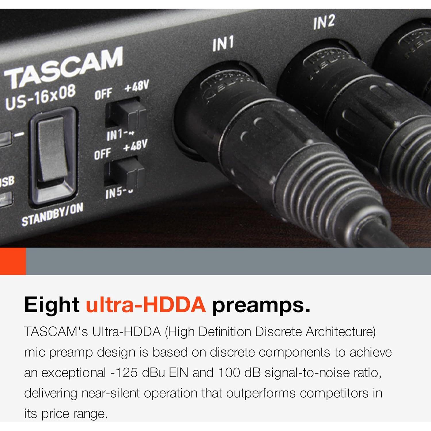 Interfaz de Audio/MIDI USB Tascam US-16x08 16 Entradas 2.77 kg