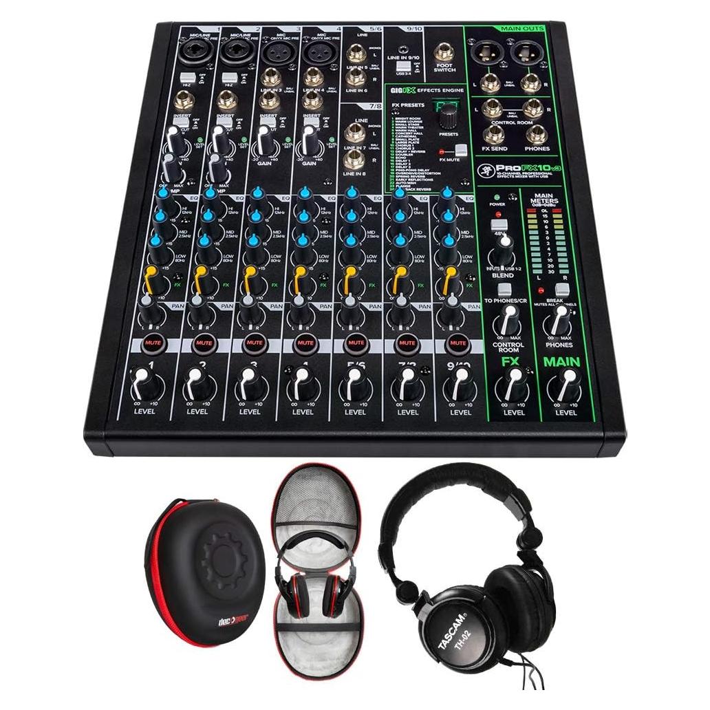 Mezclador Mackie ProFX10v3 de 10 Canales con USB y Auriculares
