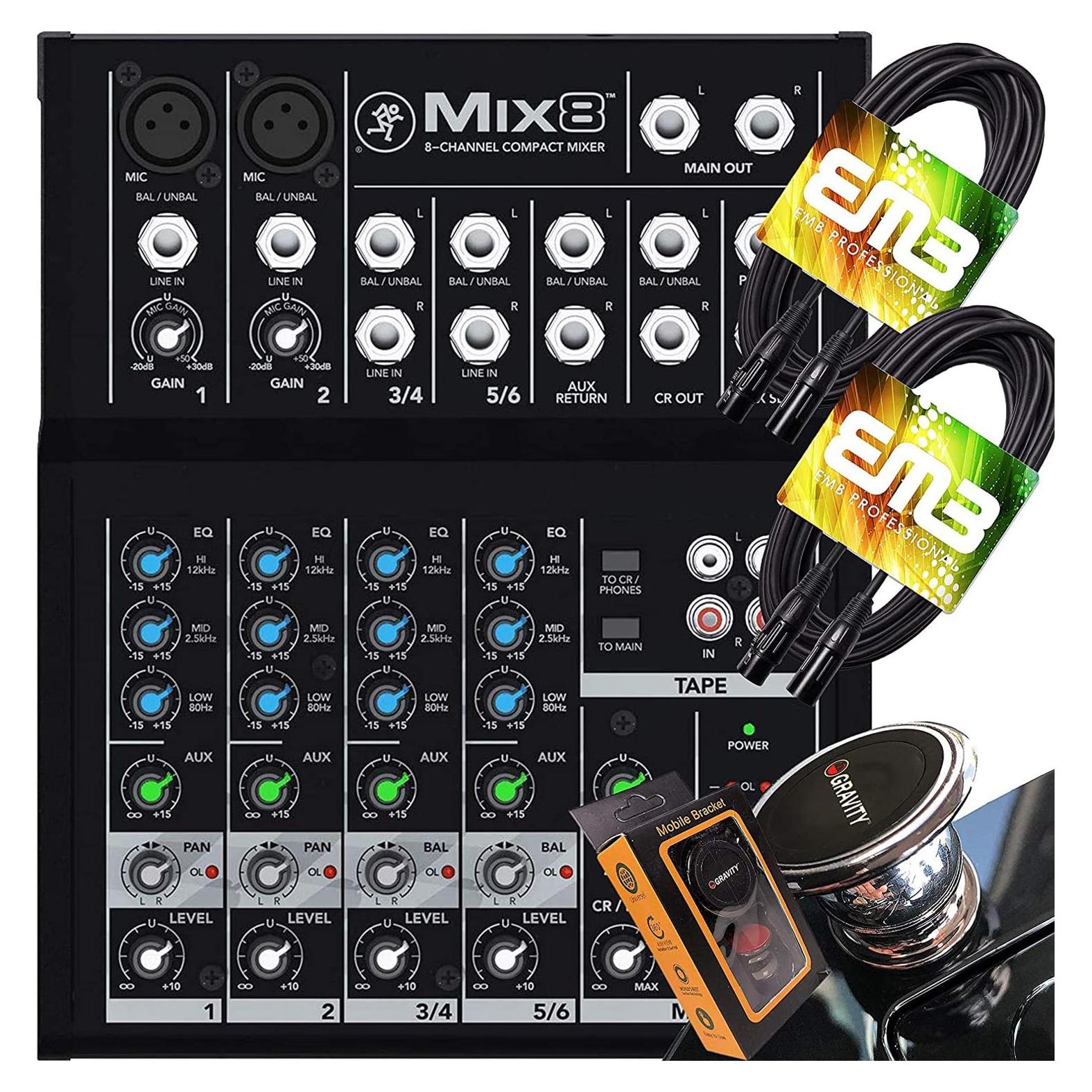 Mezclador Analógico Mackie Mix8 Compacto 8 Canales + Cable XLR