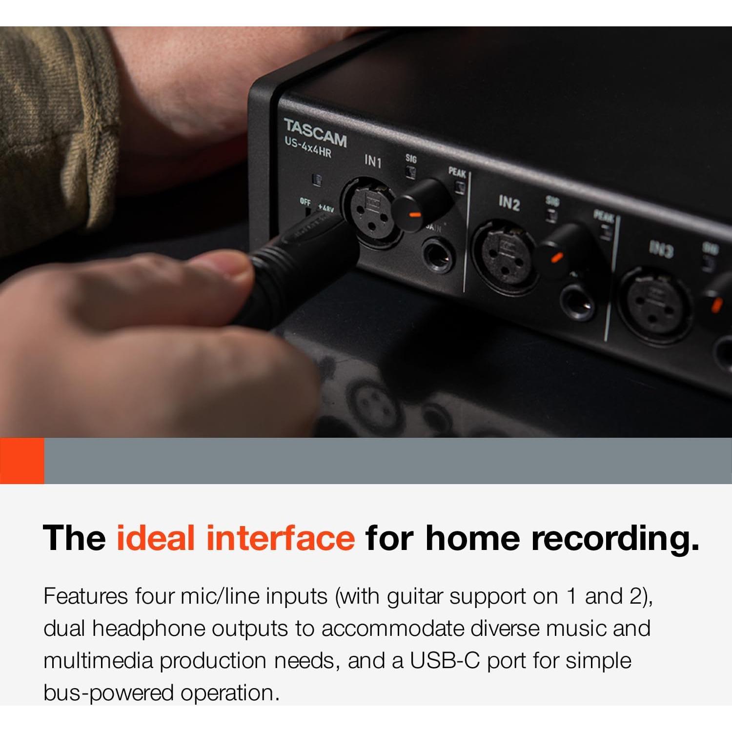 Interfaz de Audio USB Tascam US-4x4HR 4x4 24-bit/192kHz