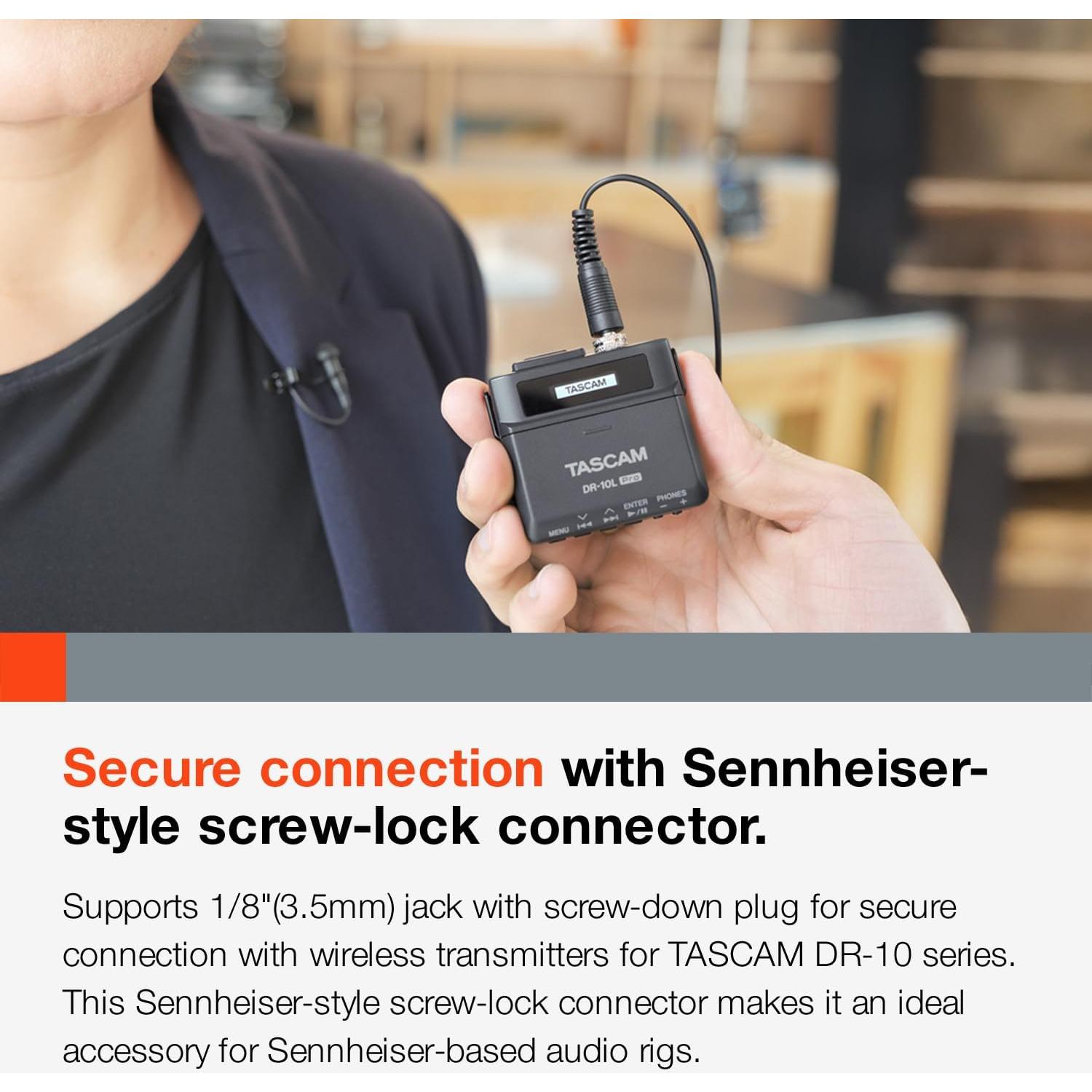 Micrófono Lavalier Tascam TM-10LB, Conector 3.5mm, Negro