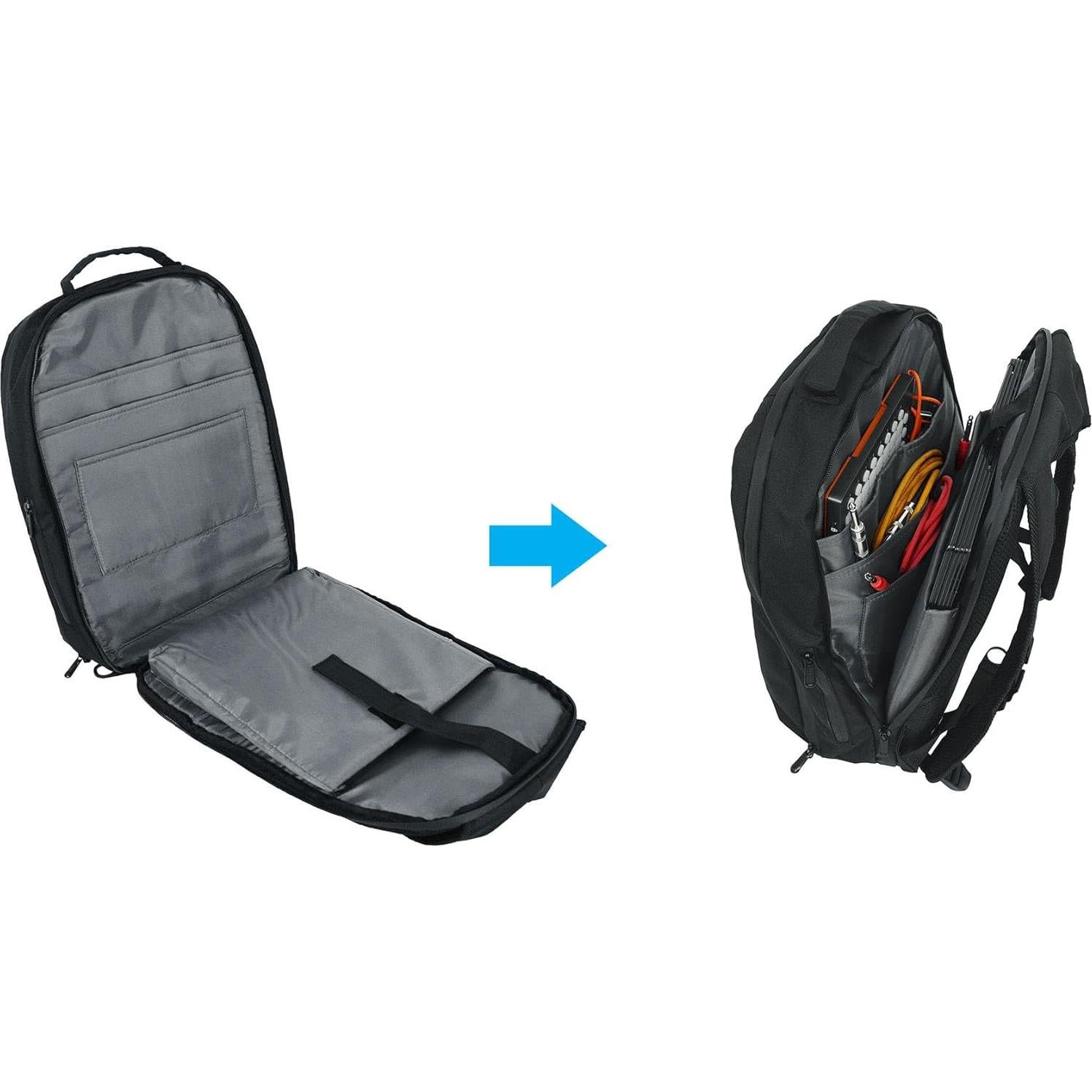 Mochila Rockville DJBP24 para DJ, 11 Compartimentos, 2 Laptops