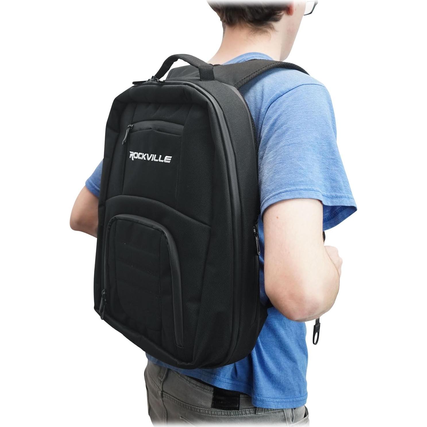 Mochila Rockville DJBP24 para DJ, 11 Compartimentos, 2 Laptops
