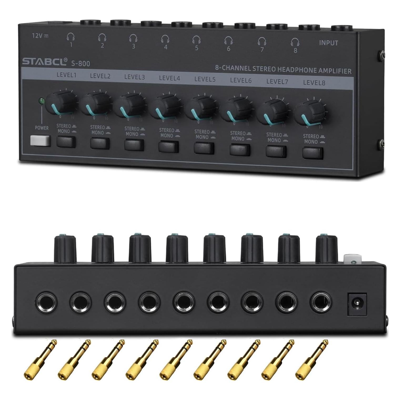 Amplificador de Auriculares STABCL S-800 8 Canales Estéreo