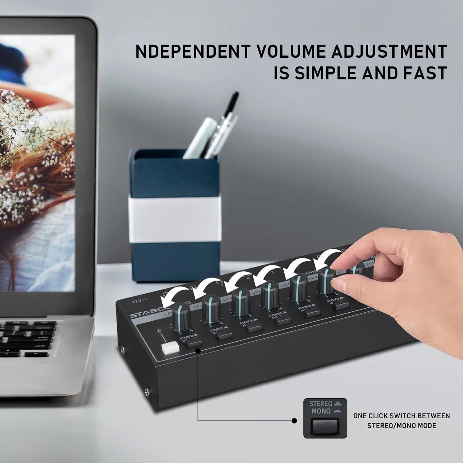 Amplificador de Auriculares STABCL S-800 8 Canales Estéreo