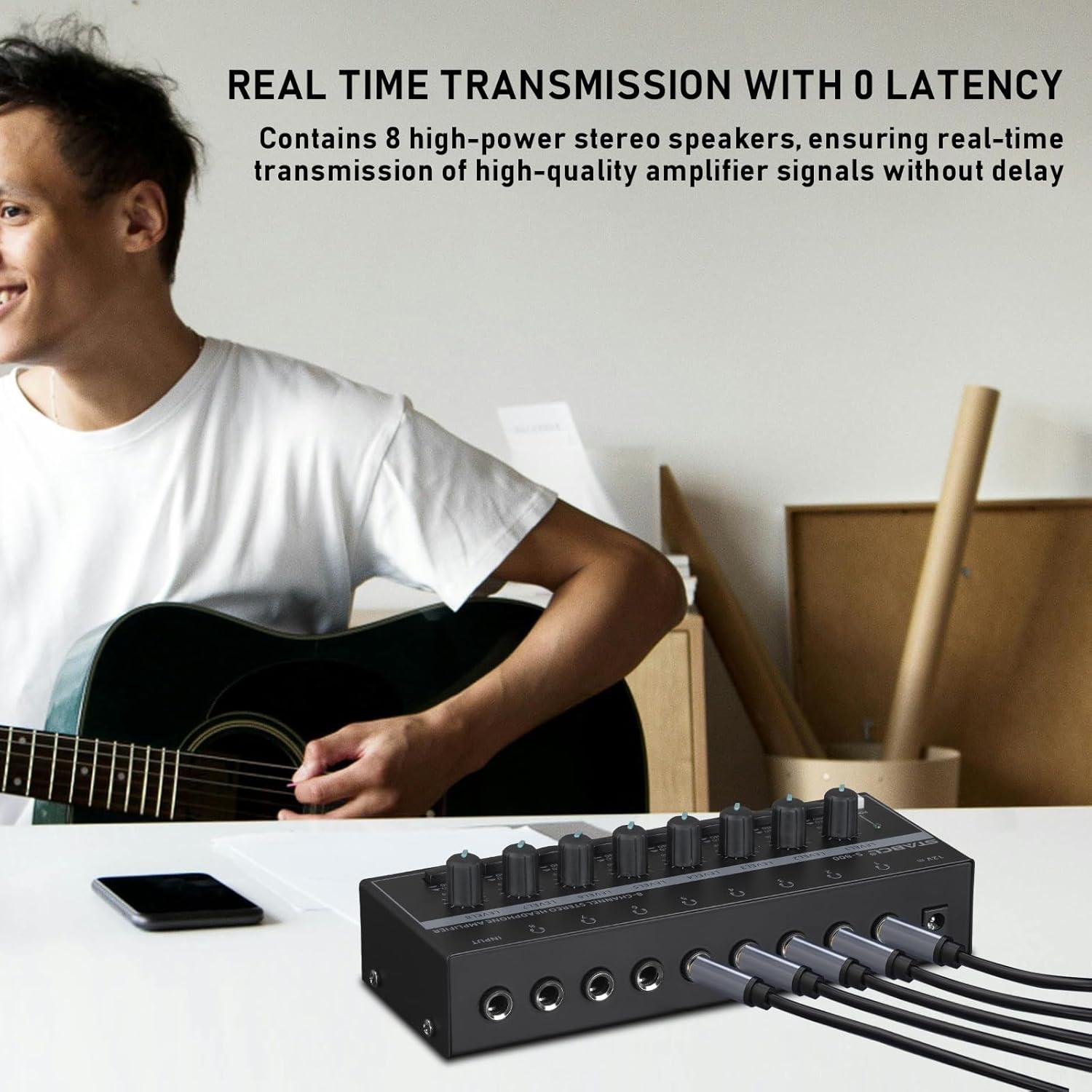 Amplificador de Auriculares STABCL S-800 8 Canales Estéreo