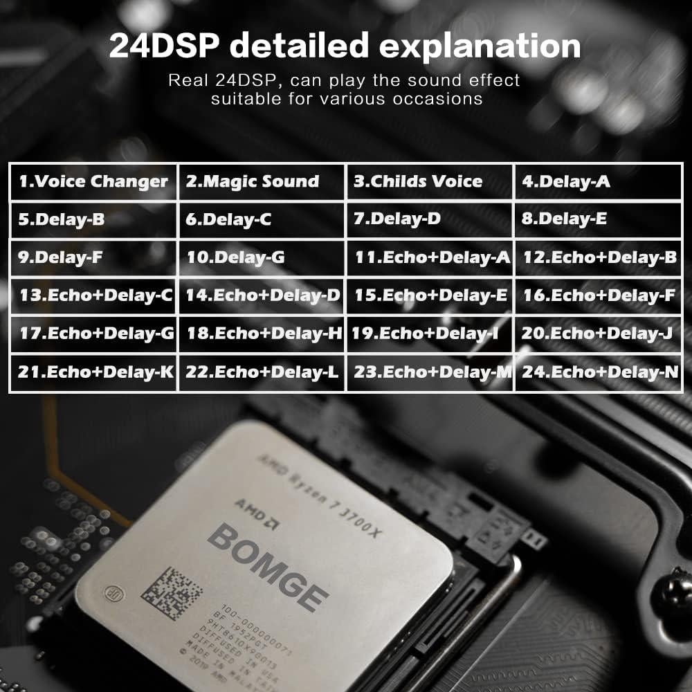 Mezclador de audio BOMGE 8 canales con Bluetooth y USB