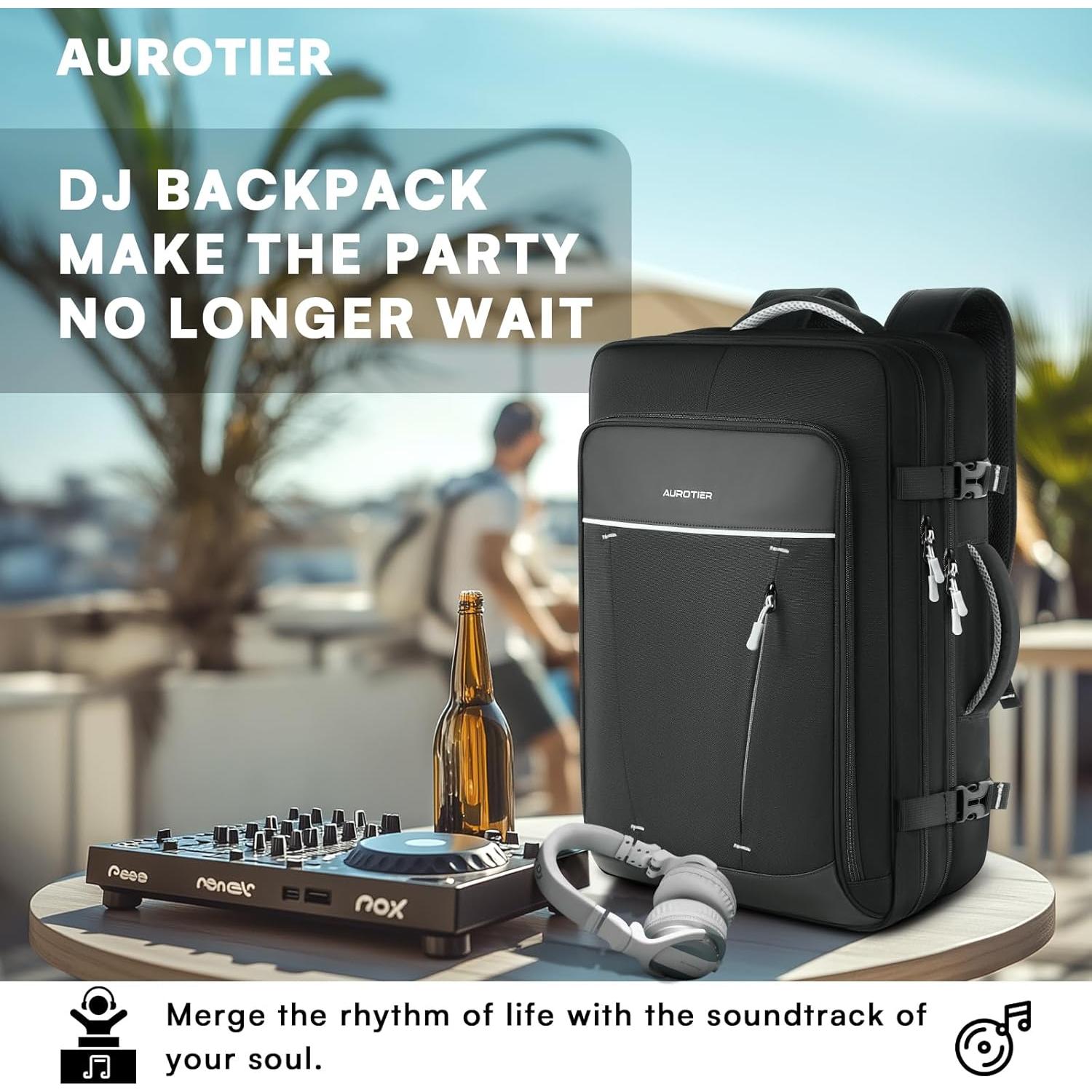 Mochila DJ Aurotier para Controladores DDJ-FLX4/200/400, Gris