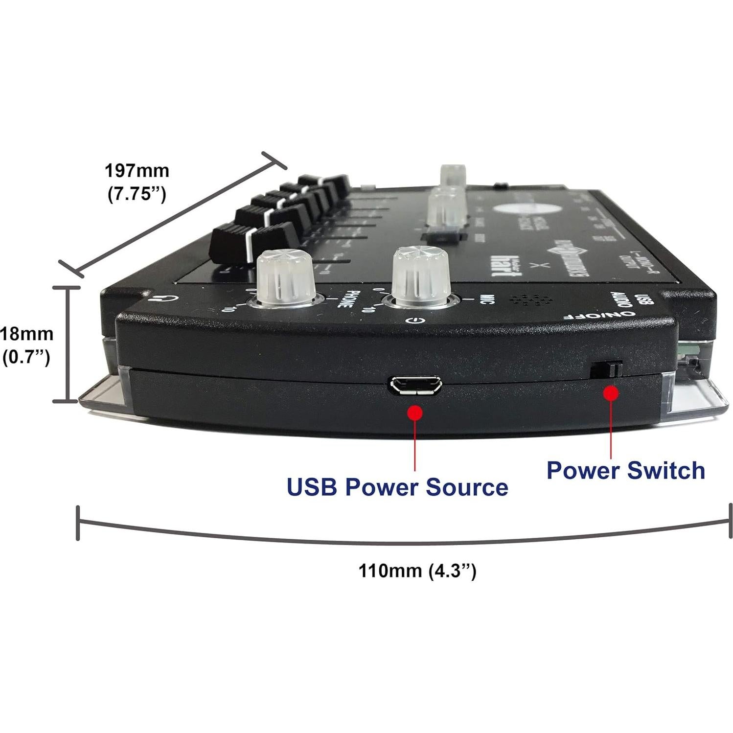 Mezclador de tambor compacto Maker Hart 6 Ch USB 24bit 96kHz