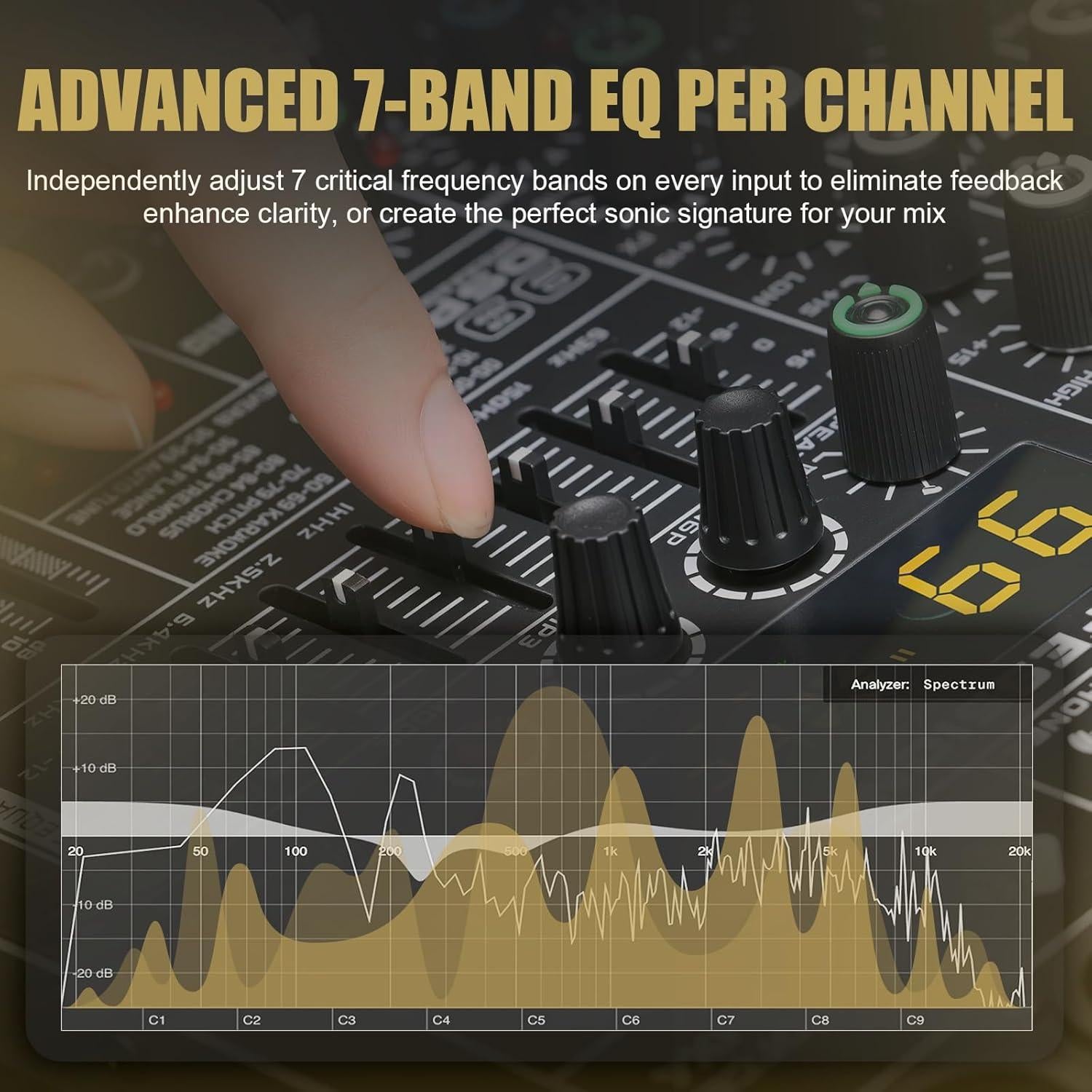 Consola de Mezcla de Audio 6 Canales SMX6 con USB y 48V