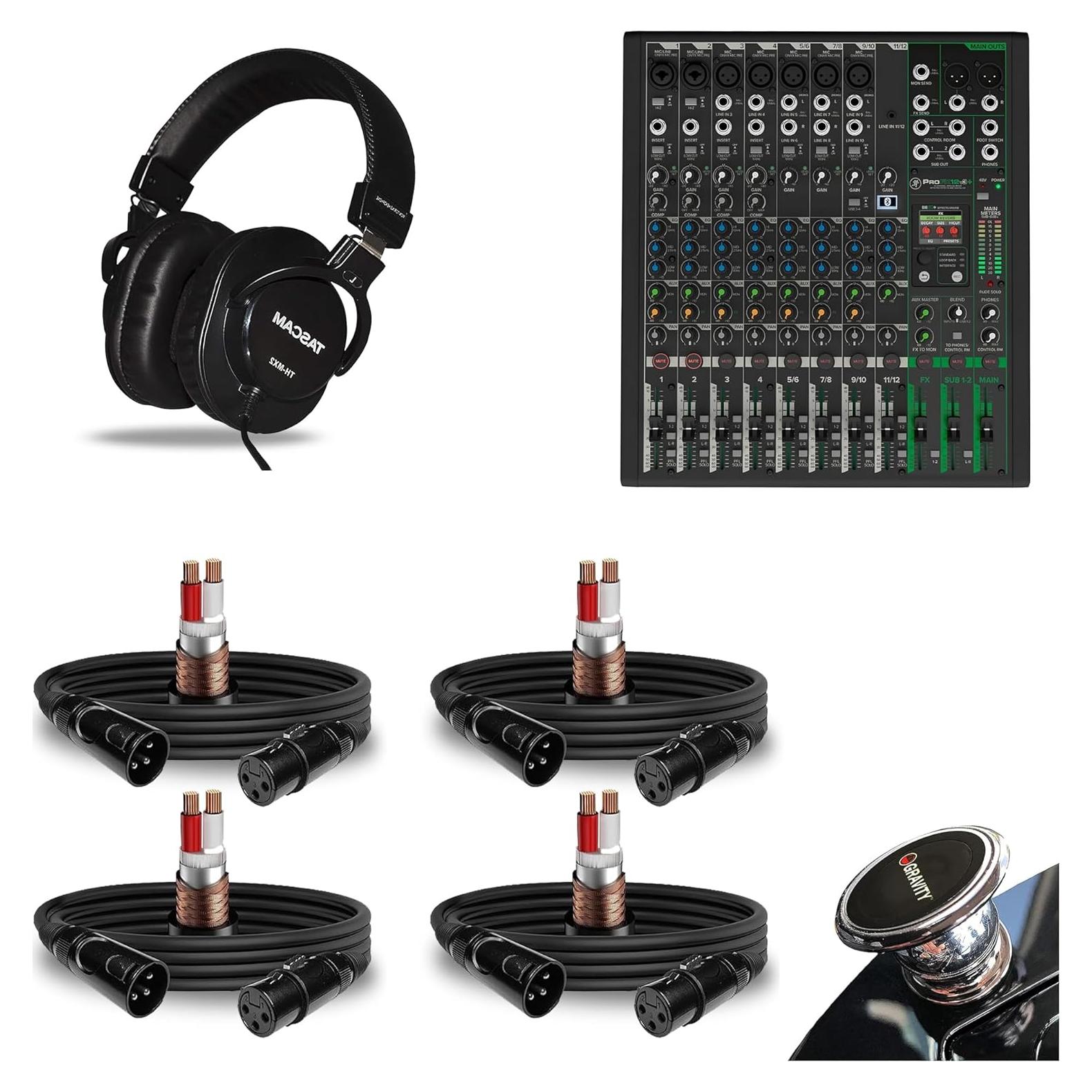 Mezclador Mackie ProFX12v3+ 12 Canales con Bluetooth y Cables