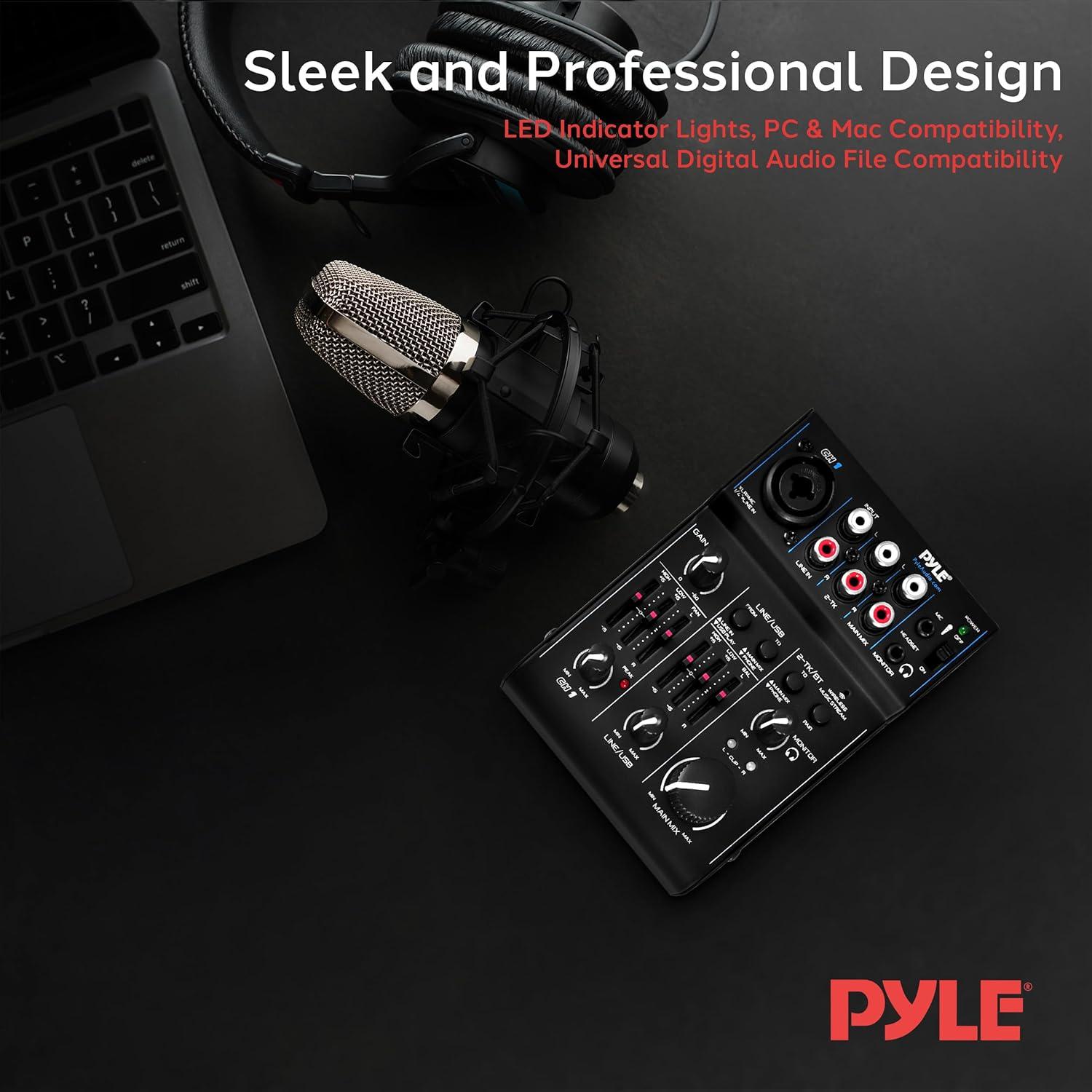 Mezclador de Audio Bluetooth Pyle PAD30MXUBT.5 - 3 Canales, USB
