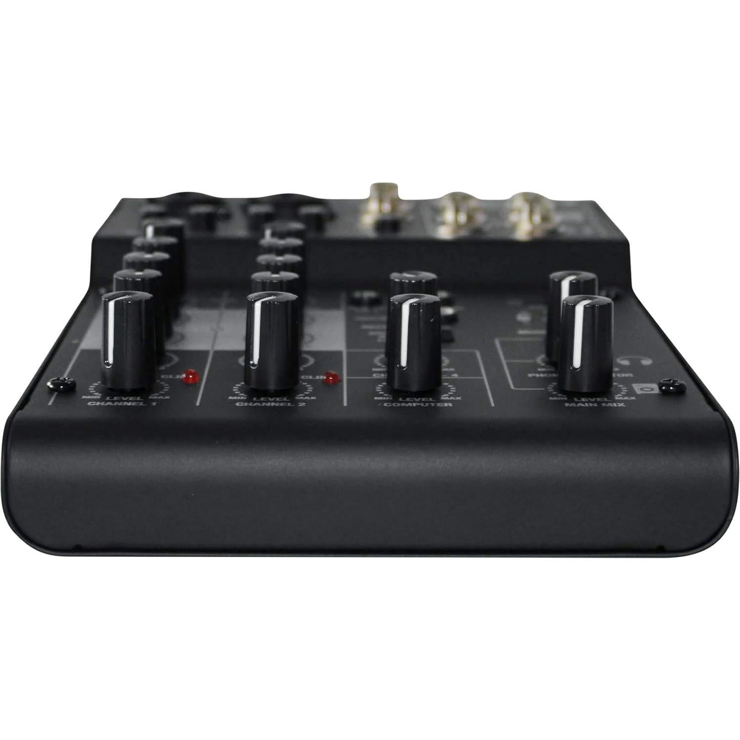 Mezclador Rockville RockMix 4 Canales USB Ecualizador 2 Bandas