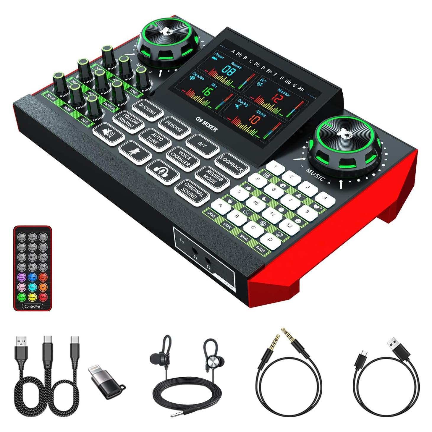 Mezclador de Audio G9 para Podcast y Streaming - 0.77 kg