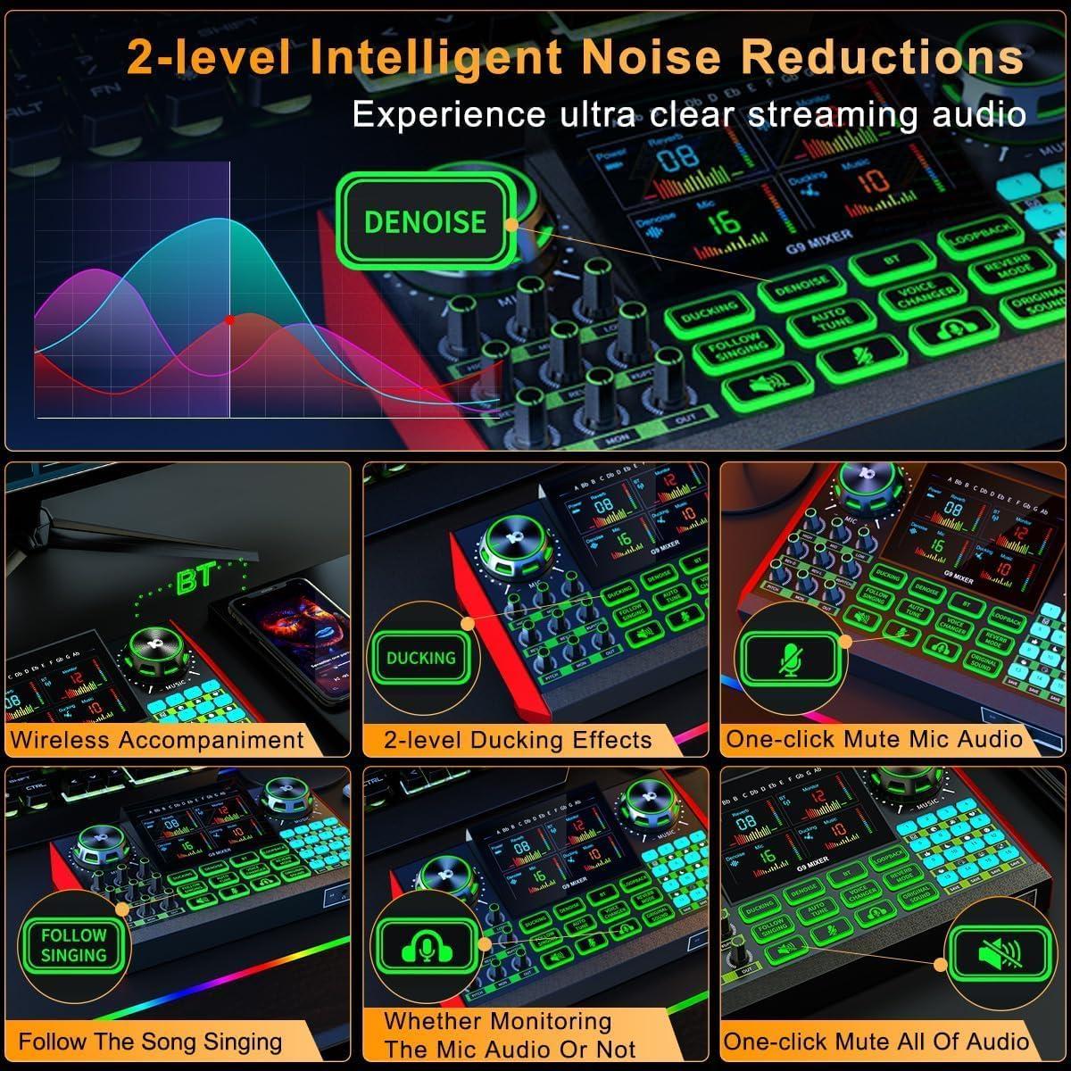 Mezclador de Audio G9 para Podcast y Streaming - 0.77 kg