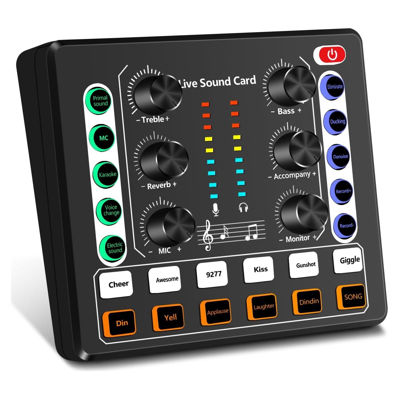 Mesa de Mezcla de Audio Portátil M8 DJ Sound Board 16bit/44.1KHz