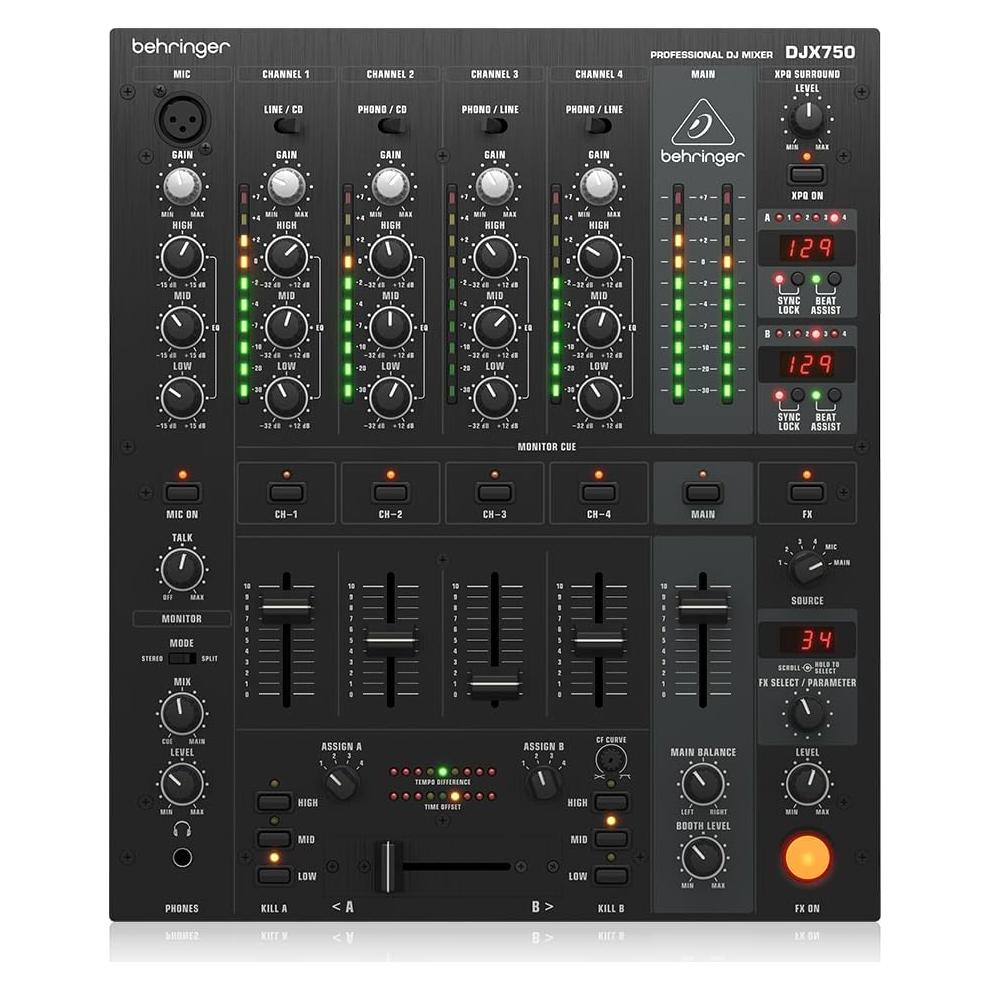 Mezclador DJ Profesional Behringer DJX750 5 Canales Efectos