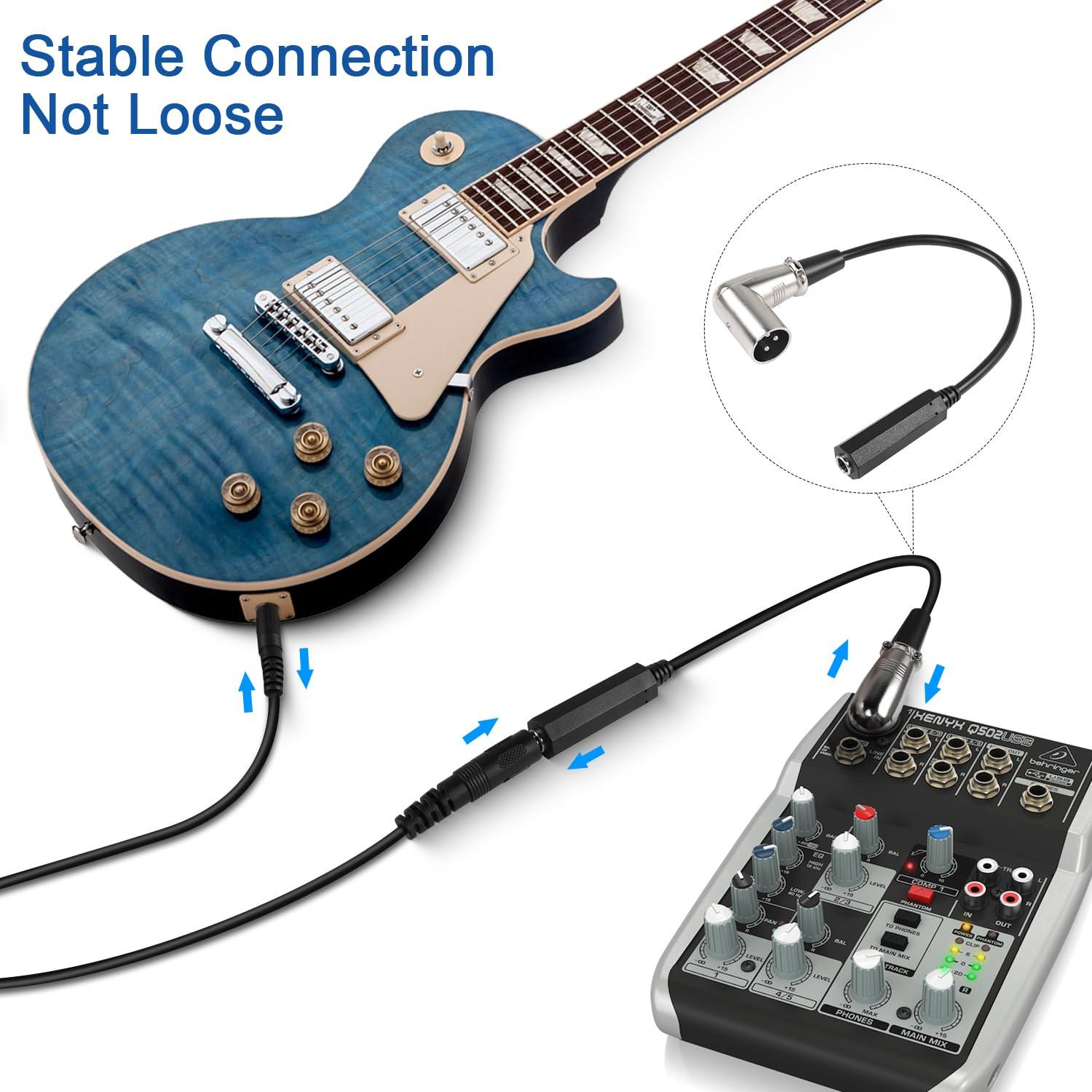 Cable Balanceado XLR Macho a TRS 6.35mm 90° QIANRENON 30cm