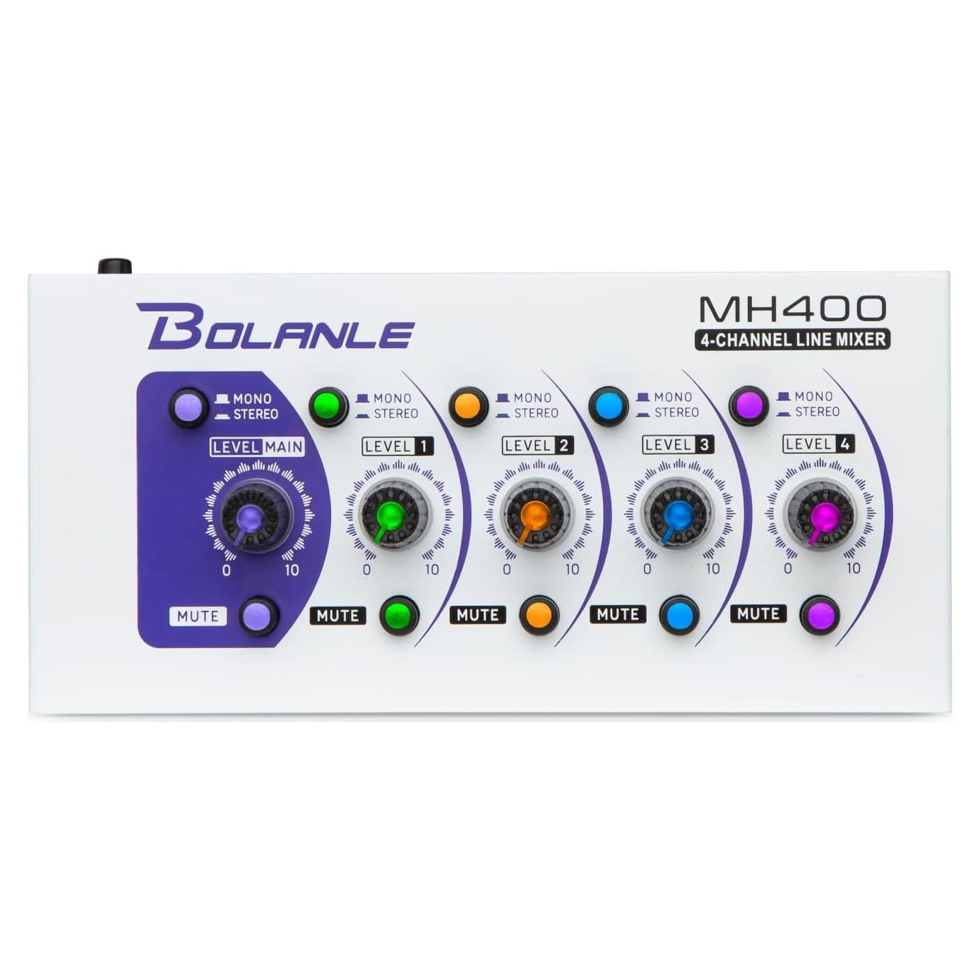 Mini Mezclador de Audio Bolanle MH400, 4 Canales, Bajo Ruido