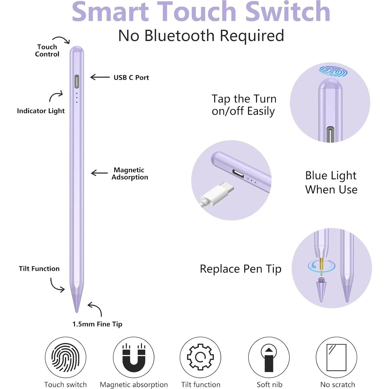 Lápiz Stylus besky para iPad 2018-2023, Carga Rápida