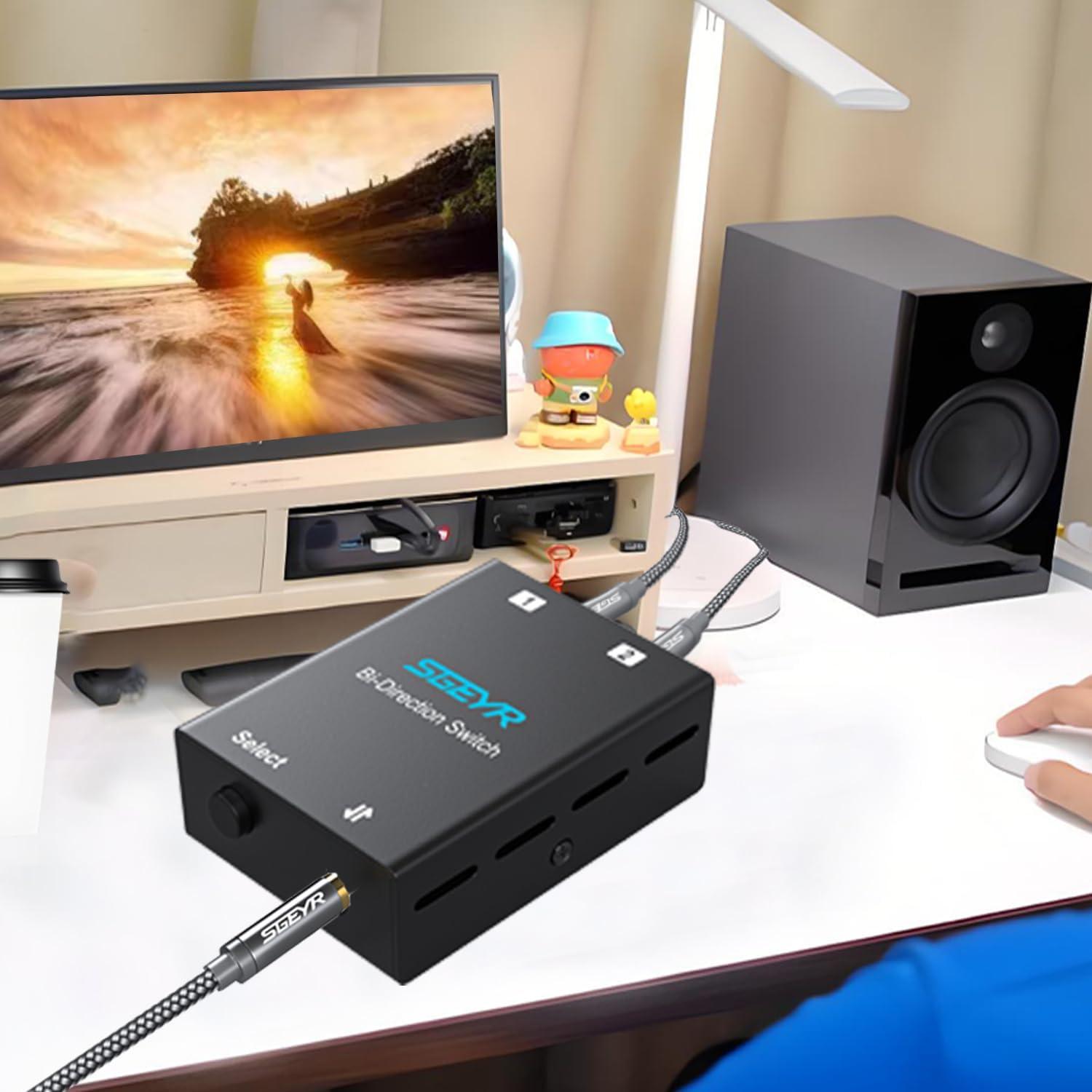 Conmutador de Audio SGEYR 3.5mm Bi-Direccional 2-en-1