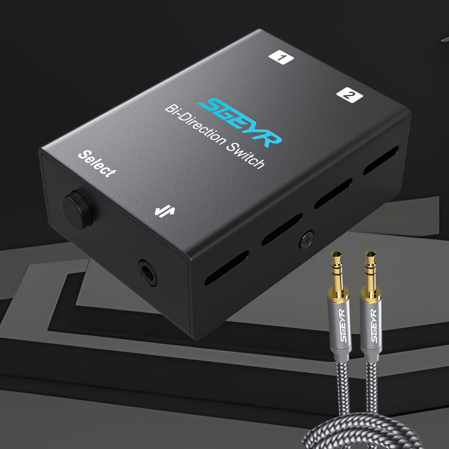 Conmutador de Audio SGEYR 3.5mm Bi-Direccional 2-en-1