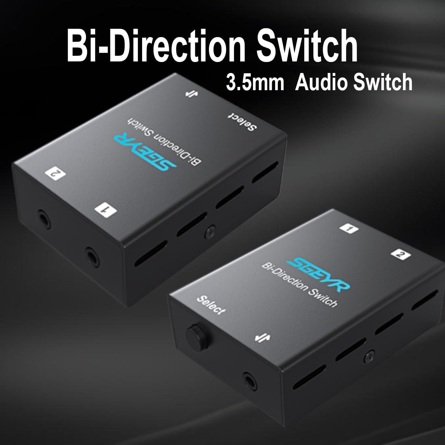 Conmutador de Audio SGEYR 3.5mm Bi-Direccional 2-en-1