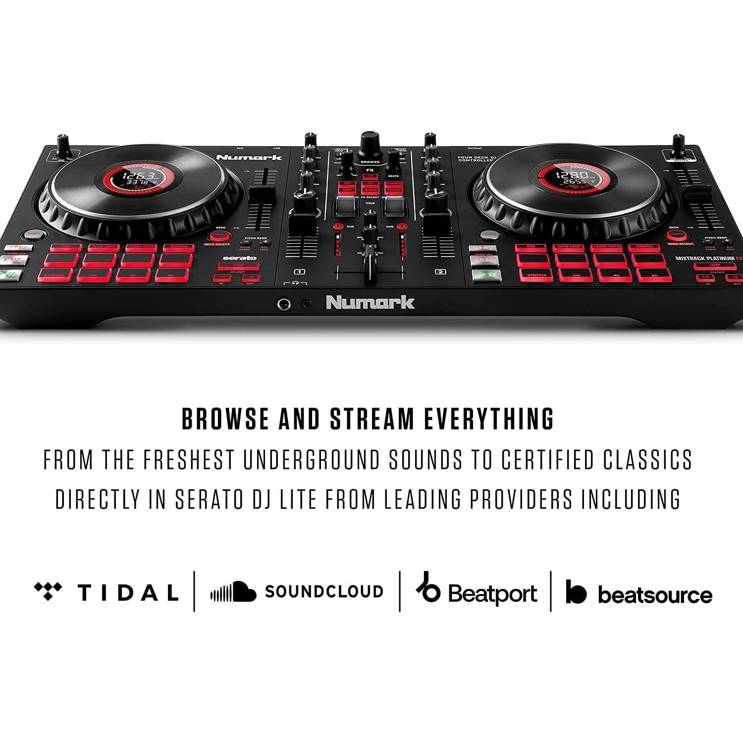 Controlador DJ Numark Mixtrack Platinum FX con Auriculares HF175