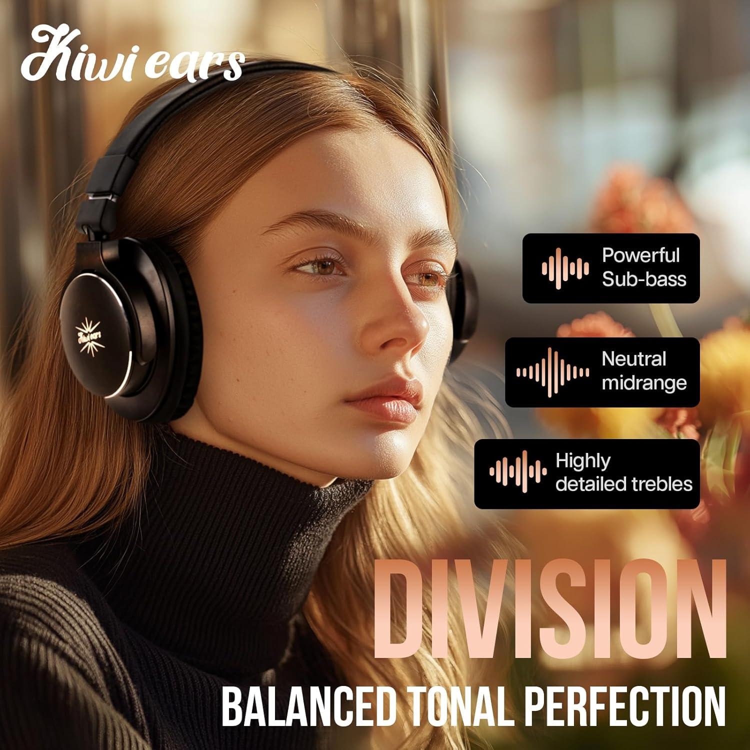 Auriculares Linsoul Kiwi Ears Division 40mm Monitoreo Negro
