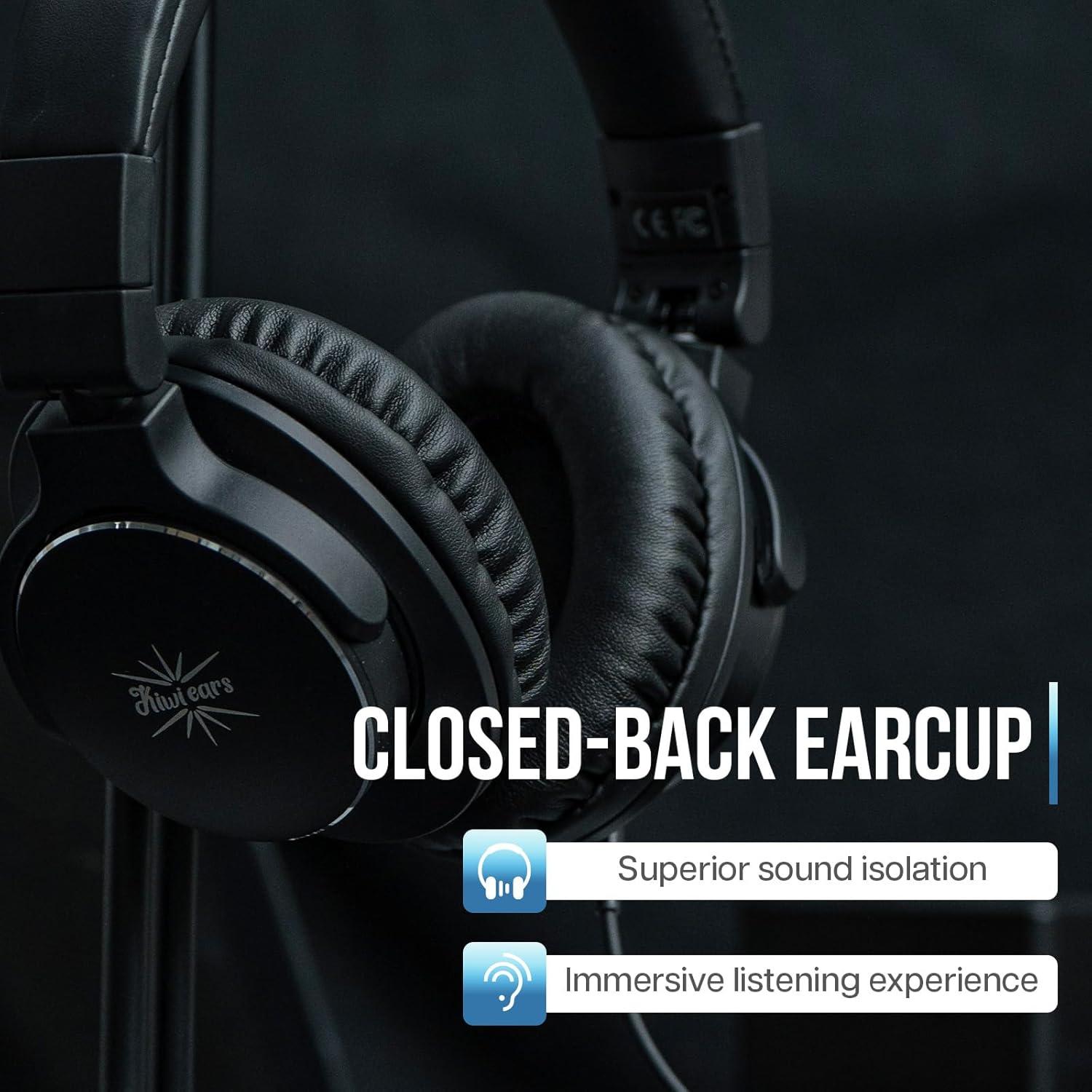 Auriculares Linsoul Kiwi Ears Division 40mm Monitoreo Negro