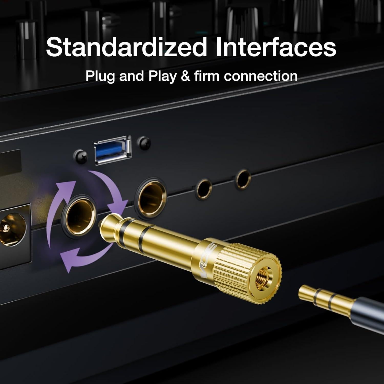 Adaptador de Jack Estéreo VCE 6.35mm a 3.5mm - Paquete de 2