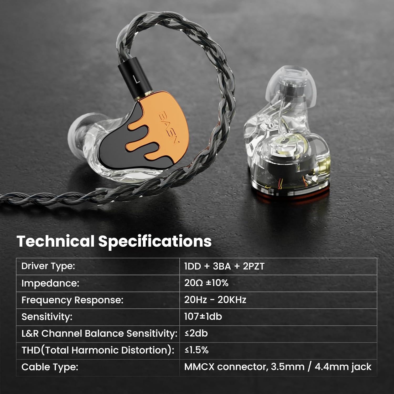 Auriculares In-Ear BASN BmasterX 6 Controladores Híbridos