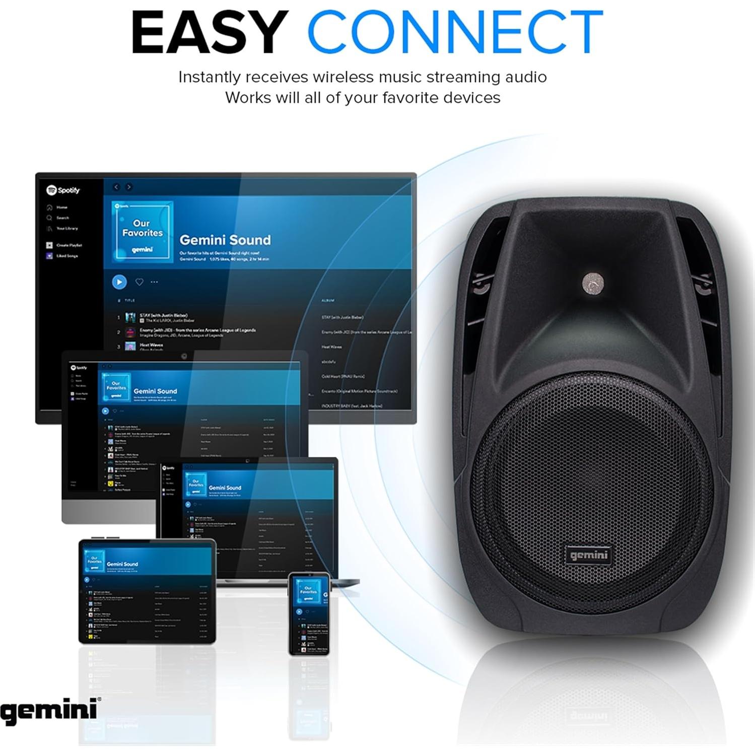 Sistema PA Portátil Gemini ES-210MXBLU 600W Bluetooth 10"