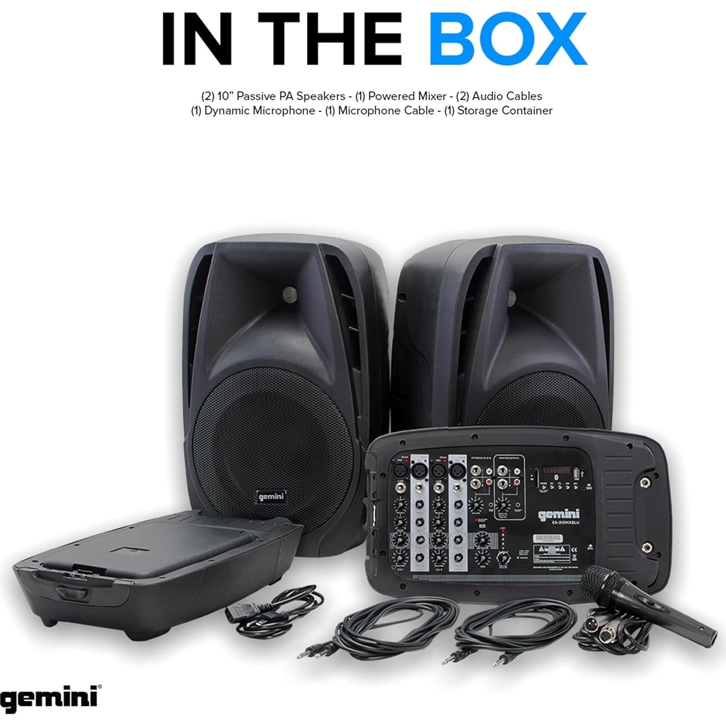 Sistema PA Portátil Gemini ES-210MXBLU 600W Bluetooth 10"