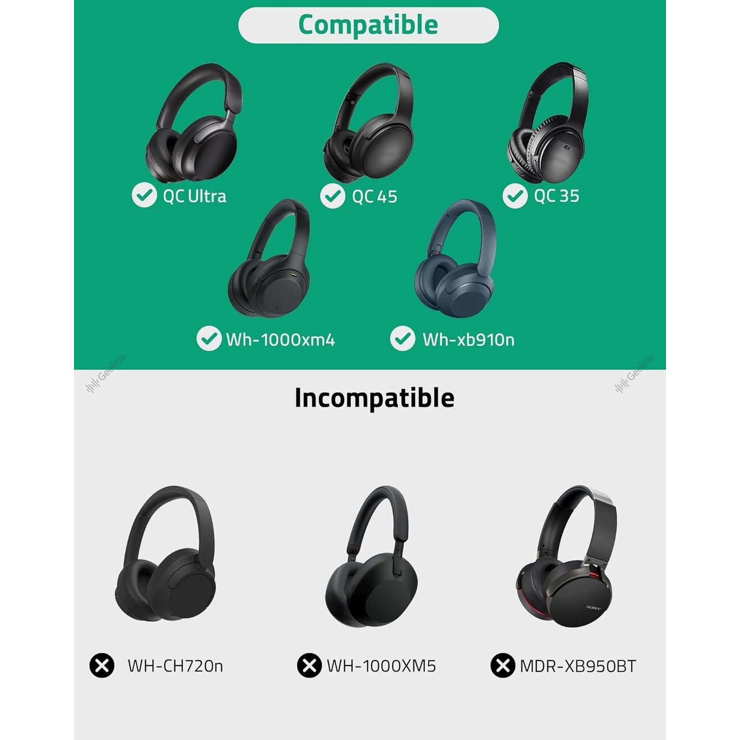 Geekria Bolsa Protectora para Auriculares Negro 21x17cm