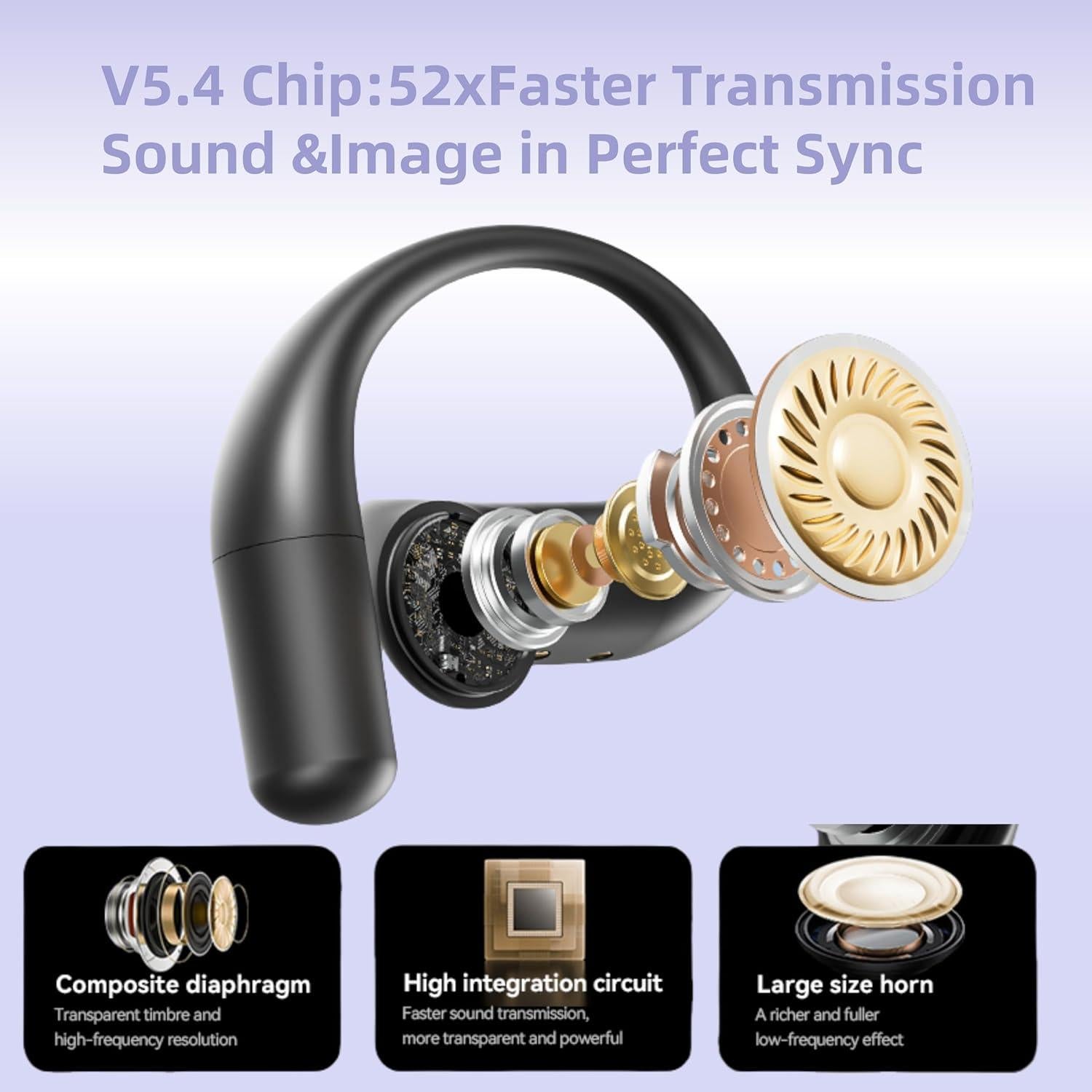 Auriculares Bluetooth Otinsile M118 Inalámbricos 60H IPX5 Púrpura