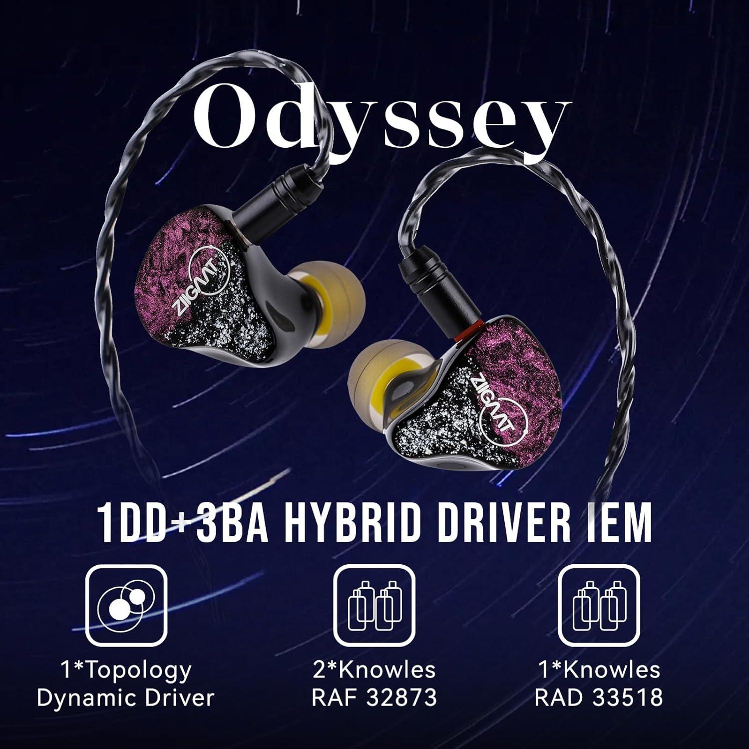 Auriculares In-Ear ZiiGaat Odyssey 1DD+3BA 10mm Gaming