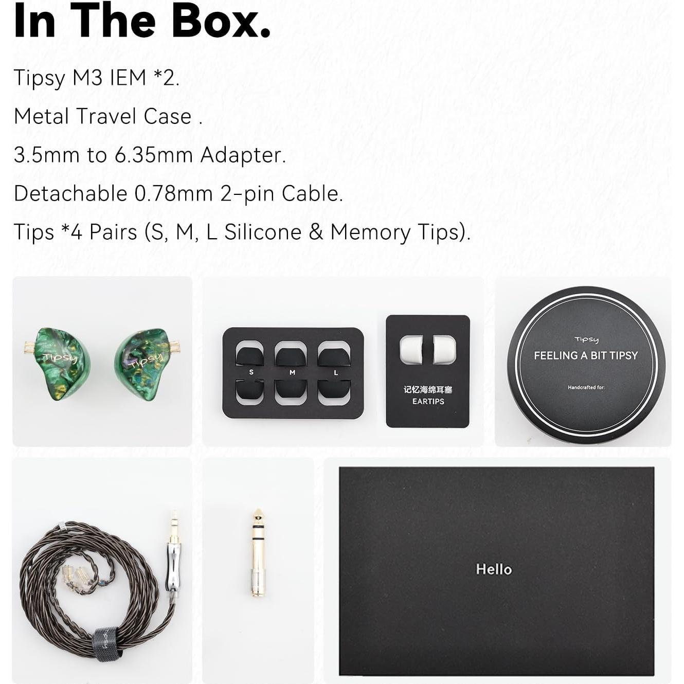 IEM Profesional Tipsy M3 Verde 2BA + 1DD, 36dB PNC