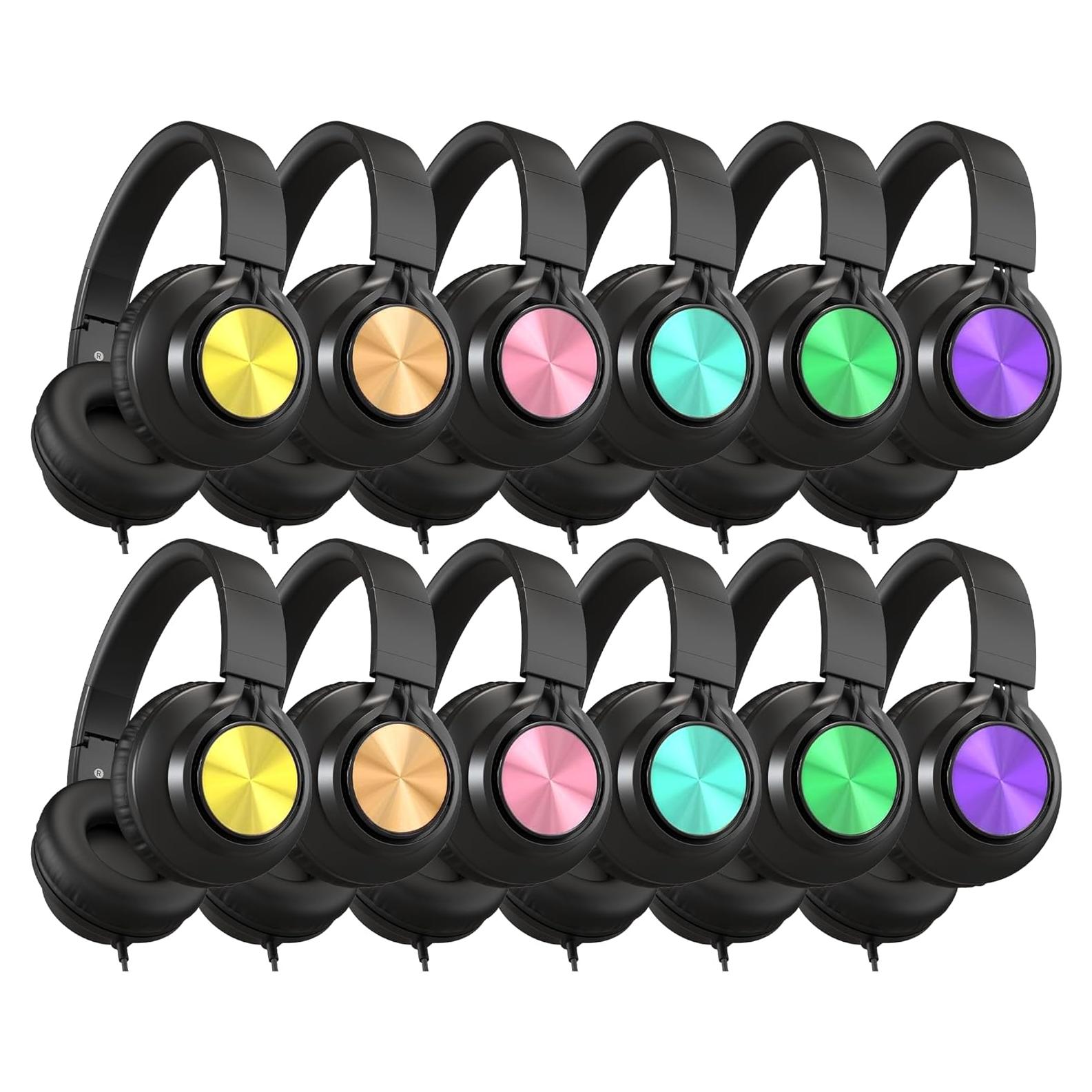 Auriculares AILIHEN A8 para Aula - Pack de 12 Coloridos con Micrófono