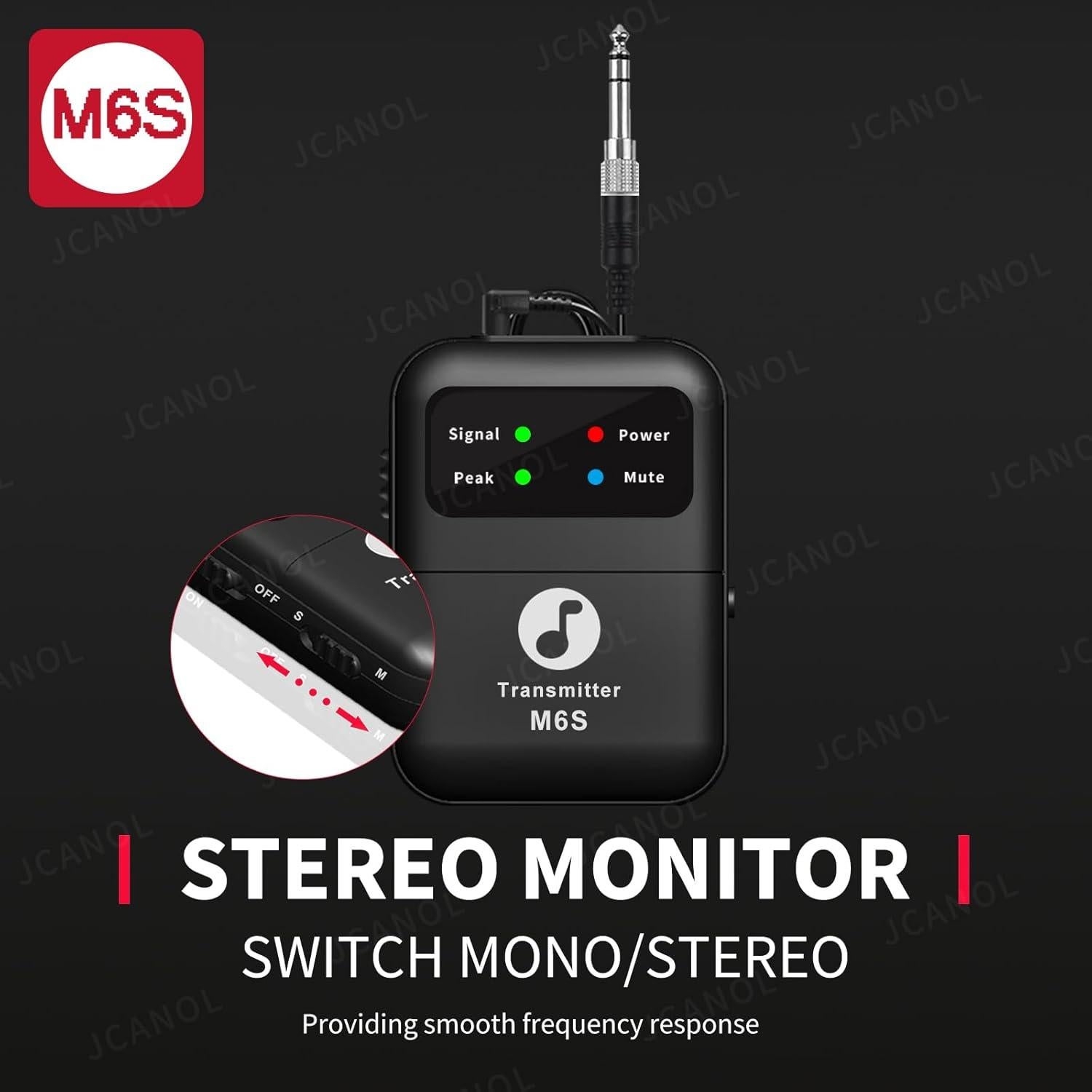 Sistema de Monitoreo In Ear Inalámbrico M6S 2.4GHz 50m
