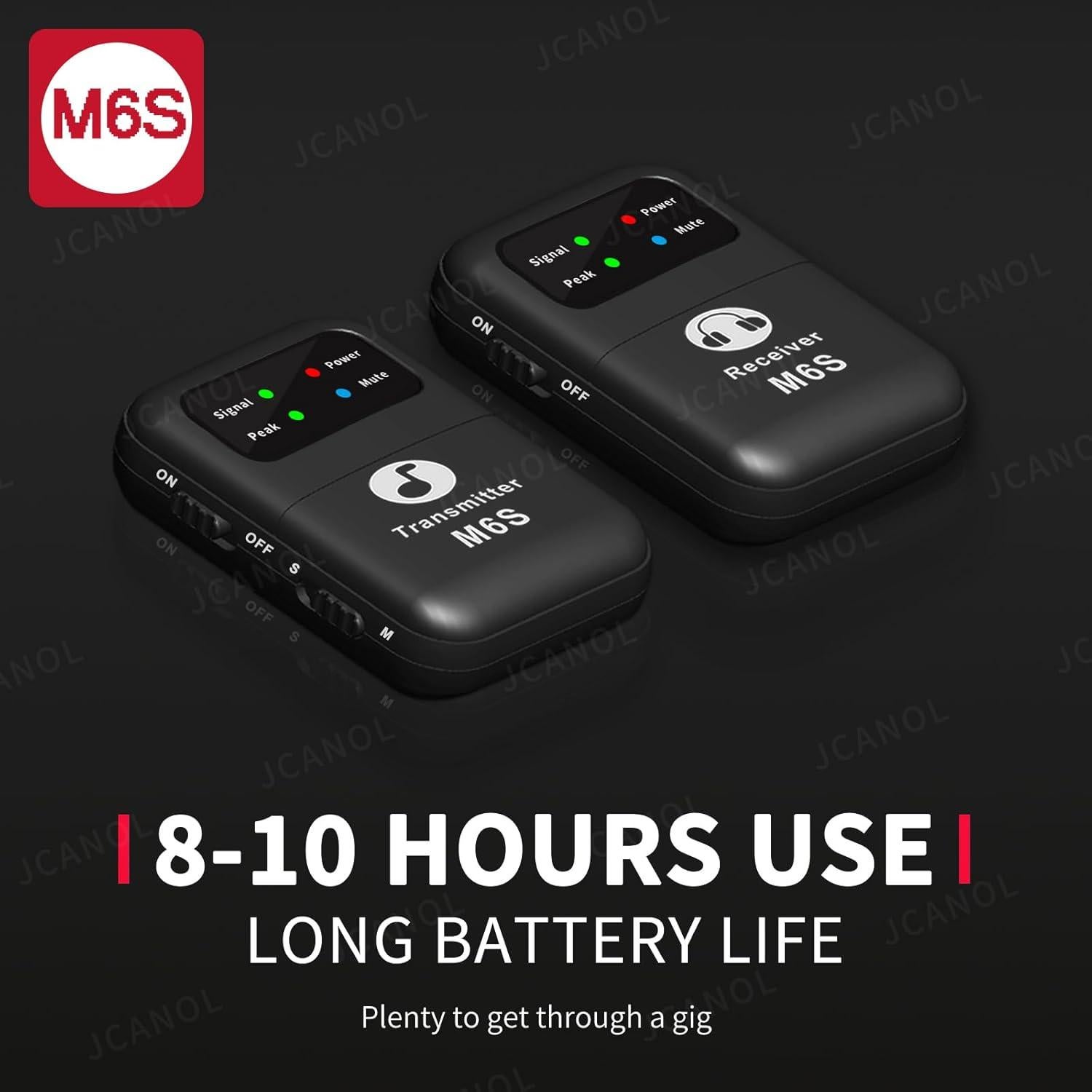 Sistema de Monitoreo In Ear Inalámbrico M6S 2.4GHz 50m