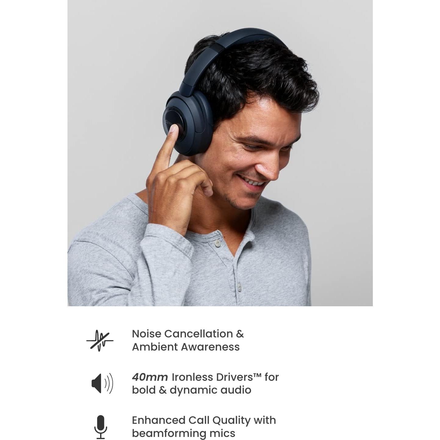 Auriculares Bluetooth Cleer Alpha ANC, 35h, Cancelación de Ruido