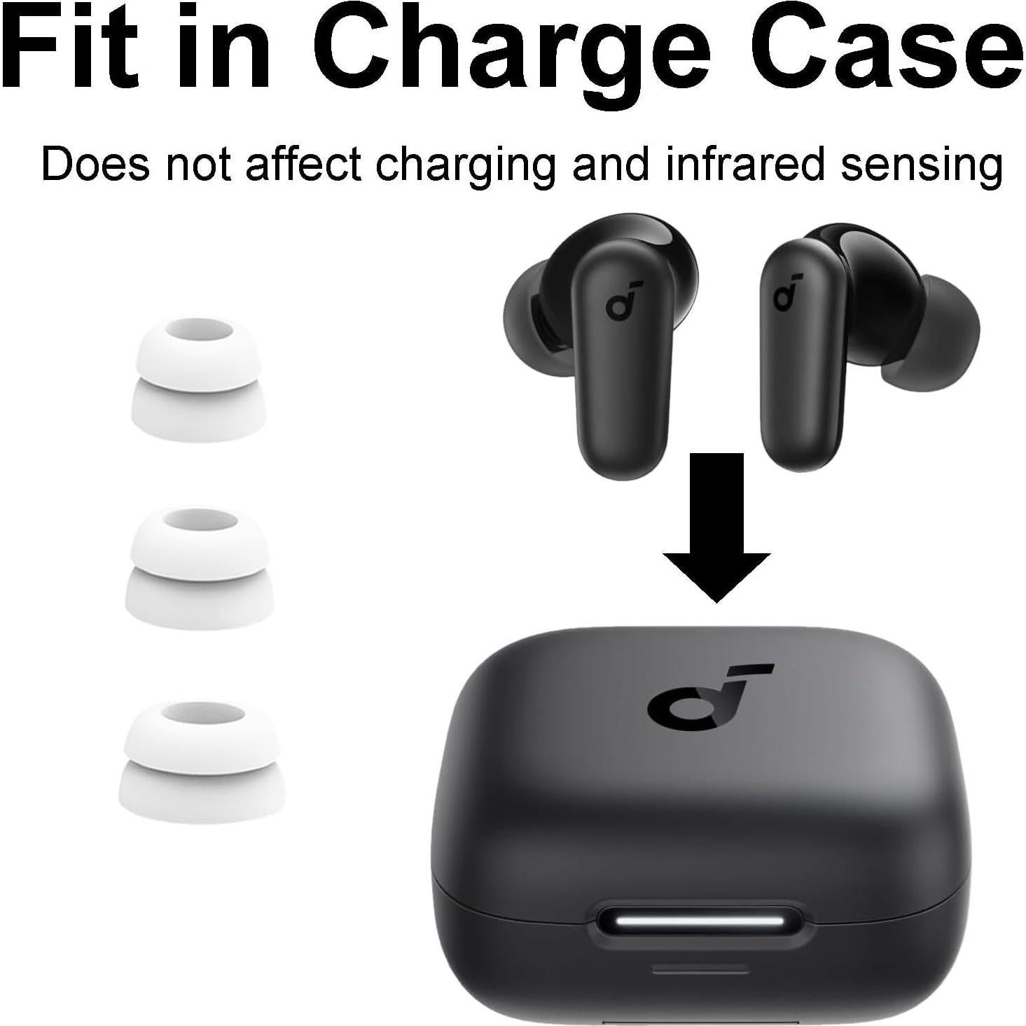 Puntas de Flange Doble A-Focus para Soundcore P40i P30i P20i - Silicona Suave, 6 Pares