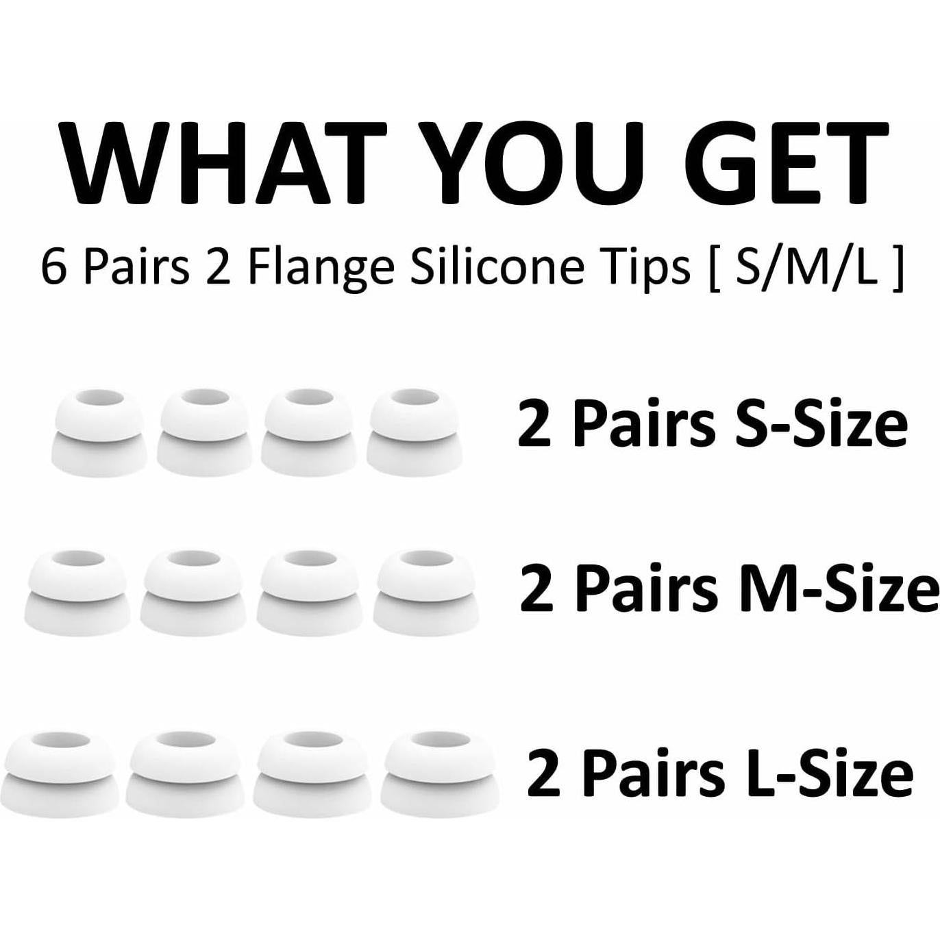 Puntas de Flange Doble A-Focus para Soundcore P40i P30i P20i - Silicona Suave, 6 Pares