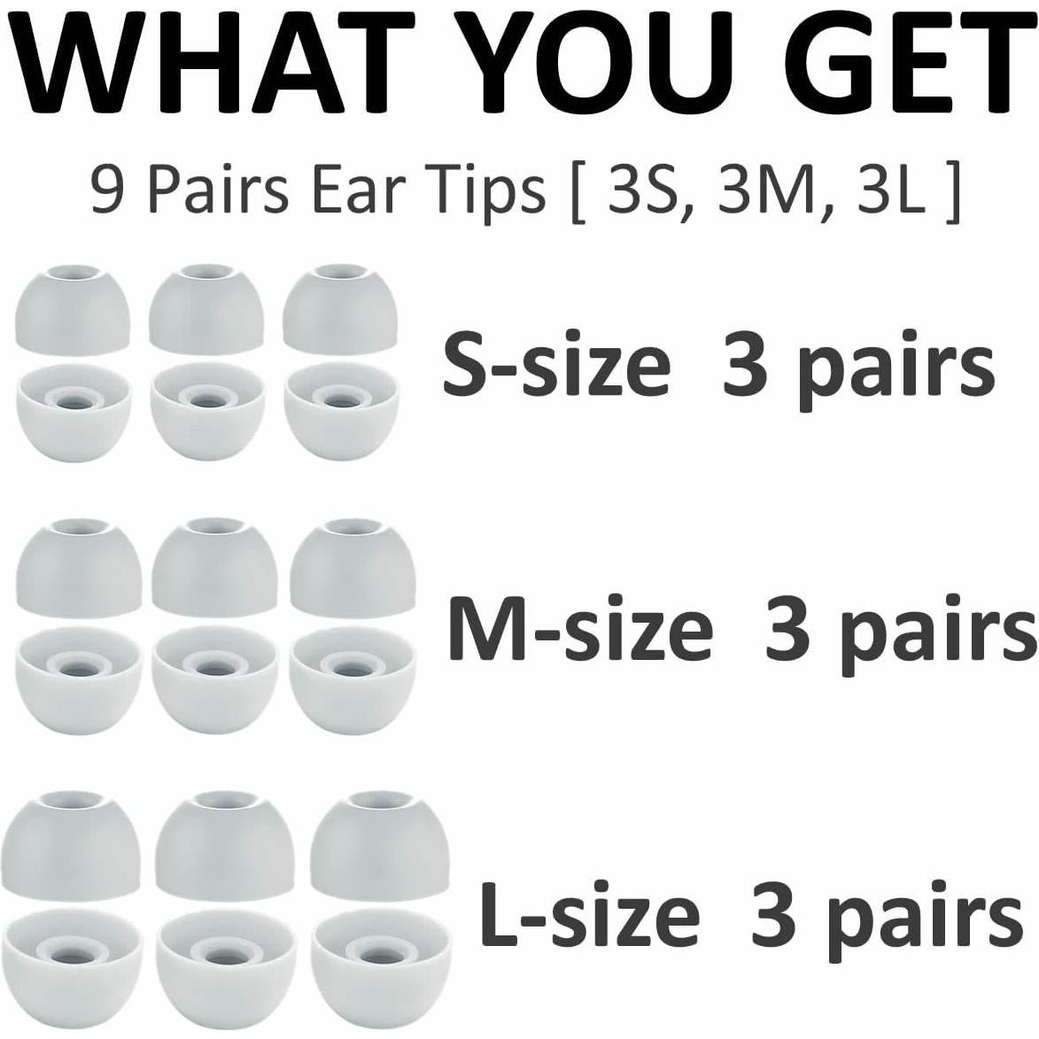 Puntas de oído A-Focus para Beats Solo Buds - 9 pares de silicona